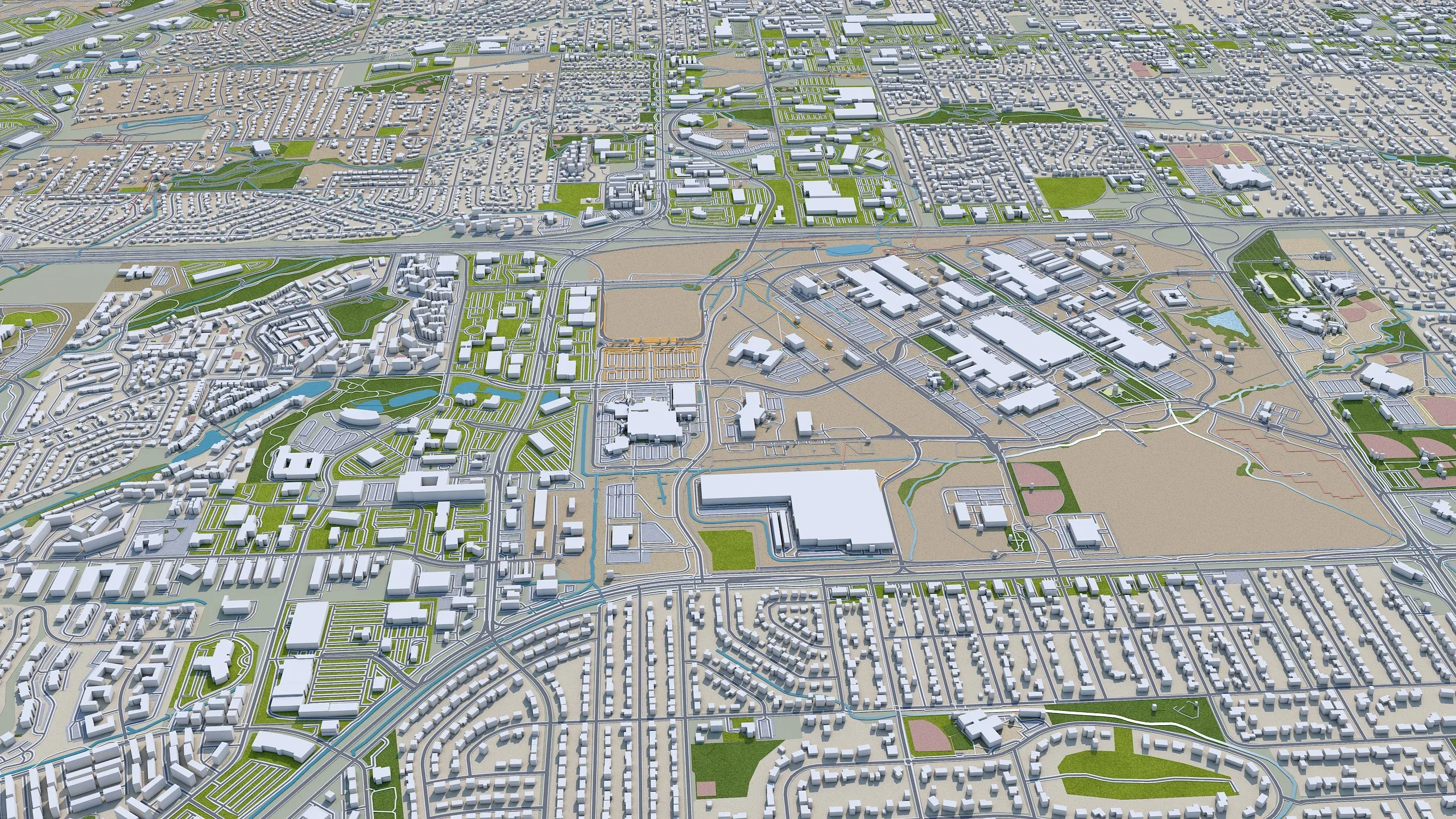 Denver City Colorado 3D Model 70km