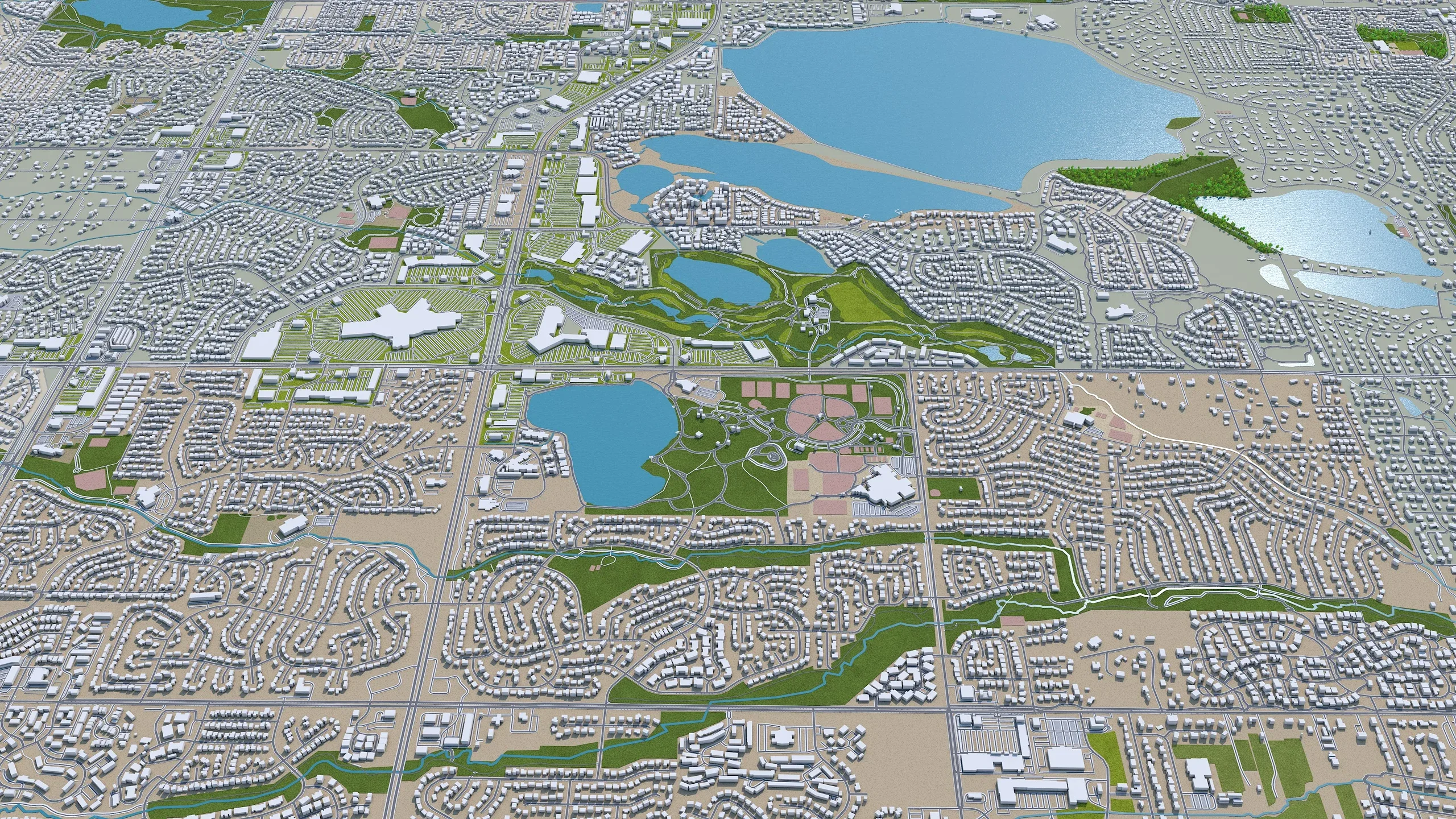 Denver City Colorado 3D Model 70km