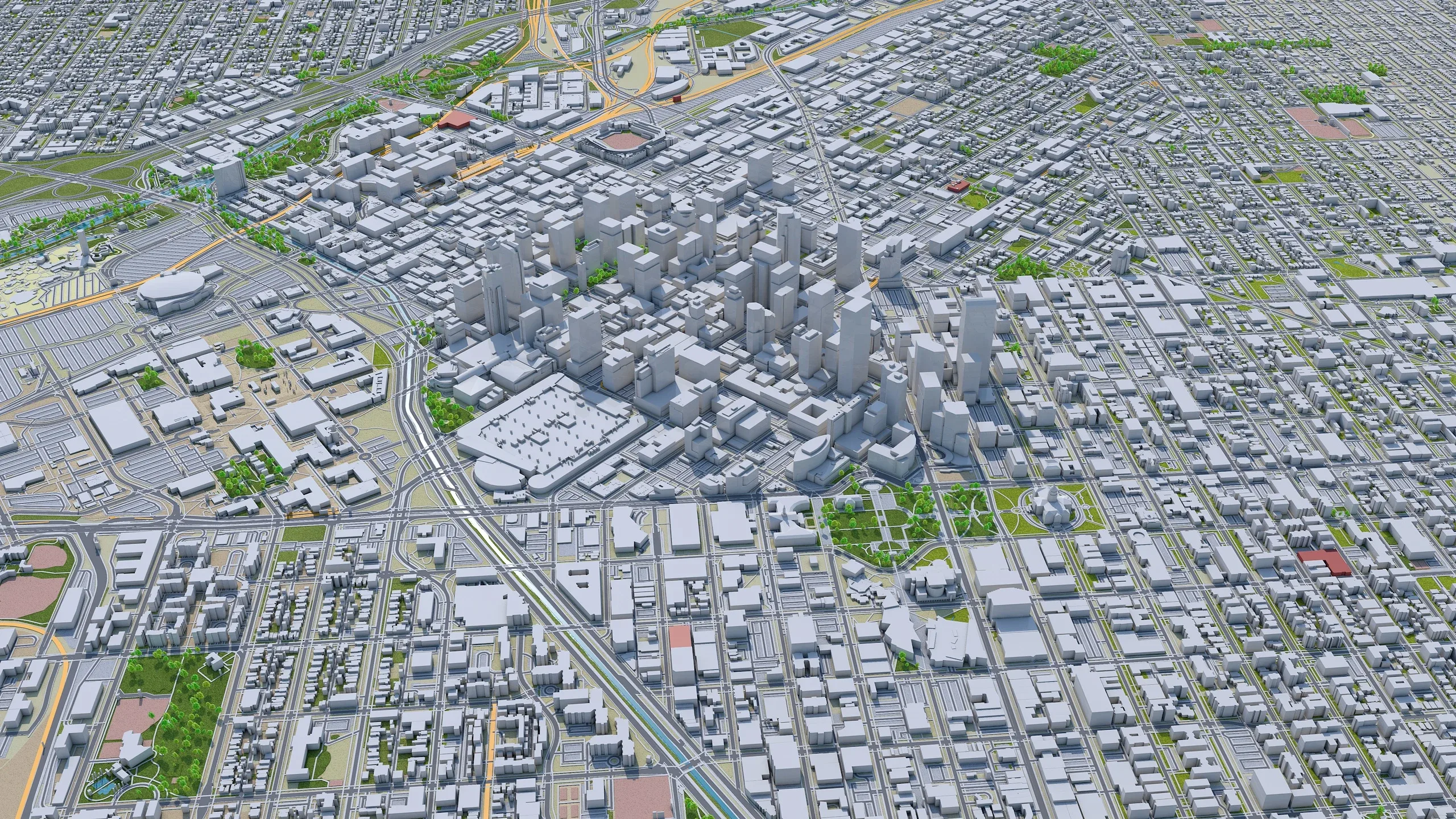 Denver City Colorado 3D Model 70km