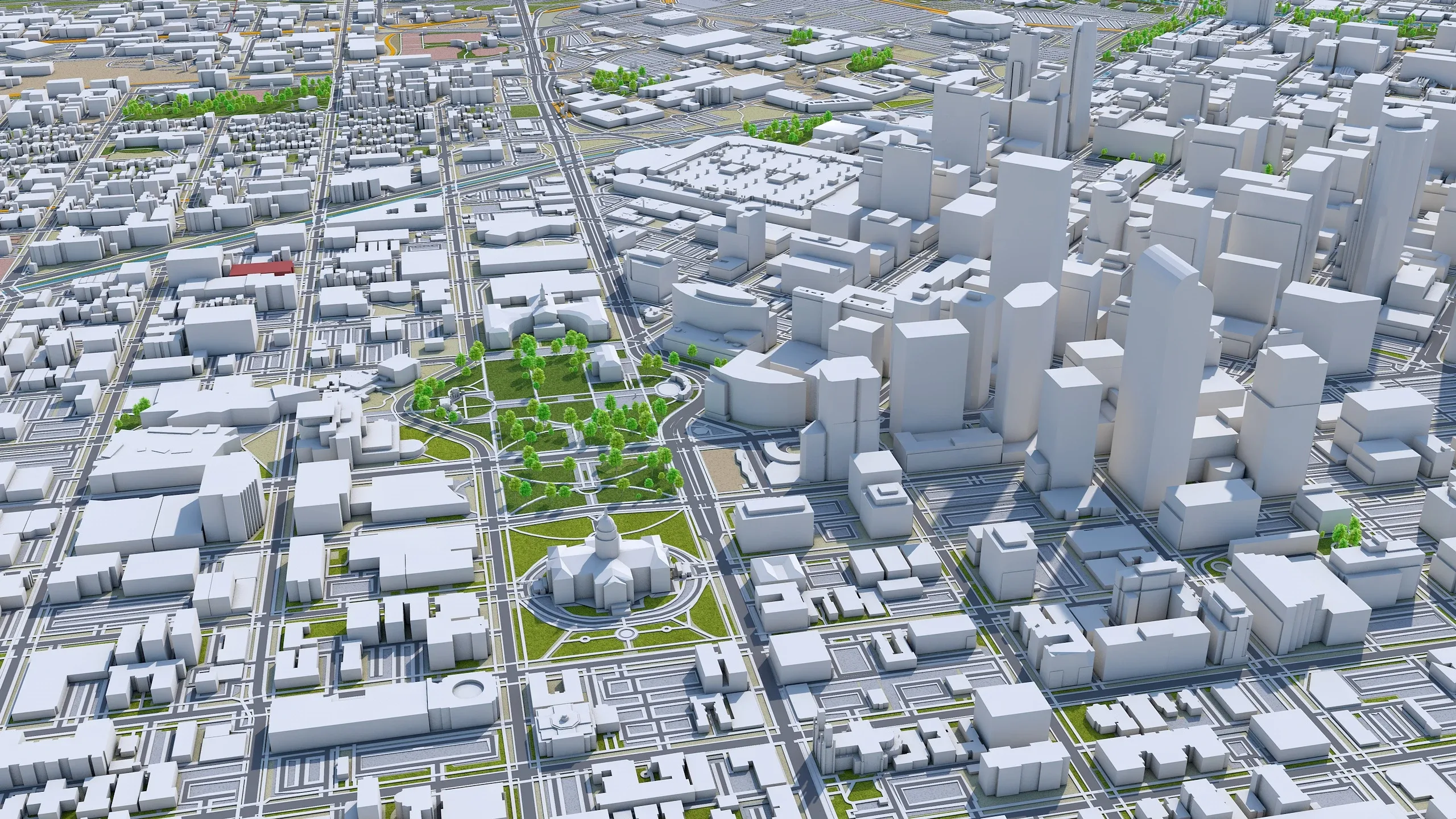 Denver City Colorado 3D Model 70km