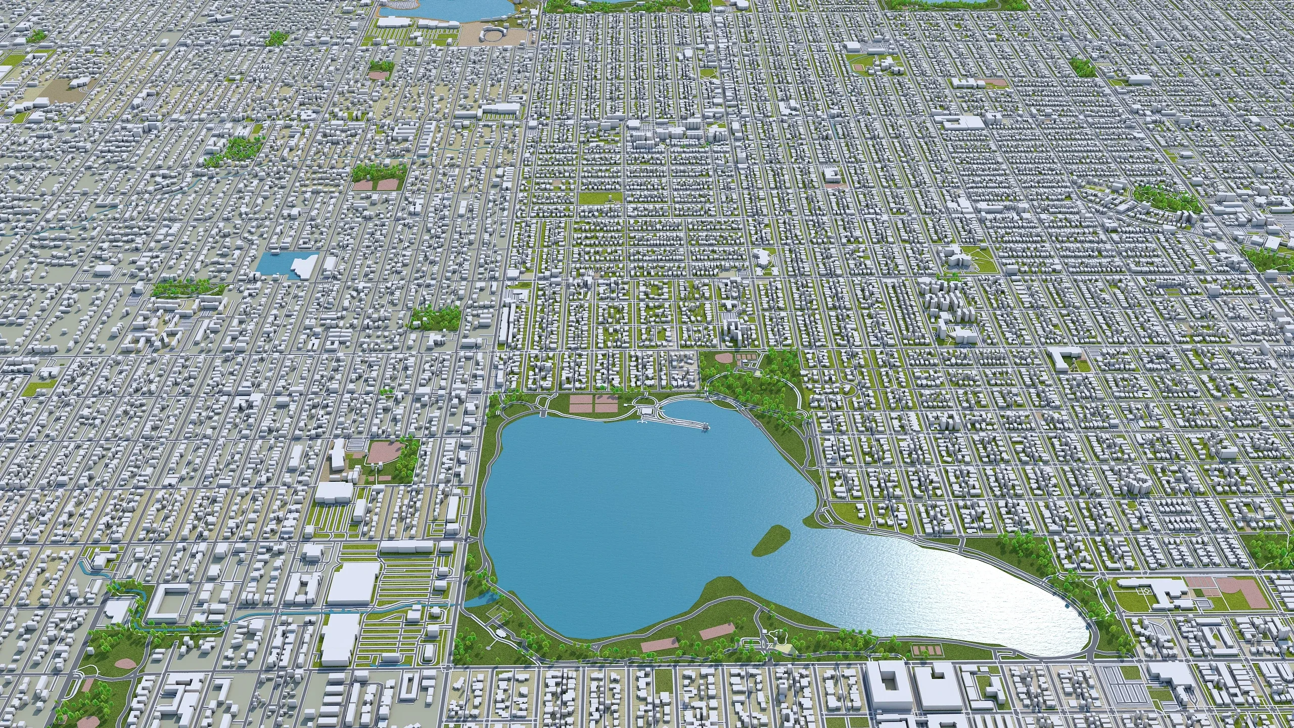 Denver City Colorado 3D Model 70km