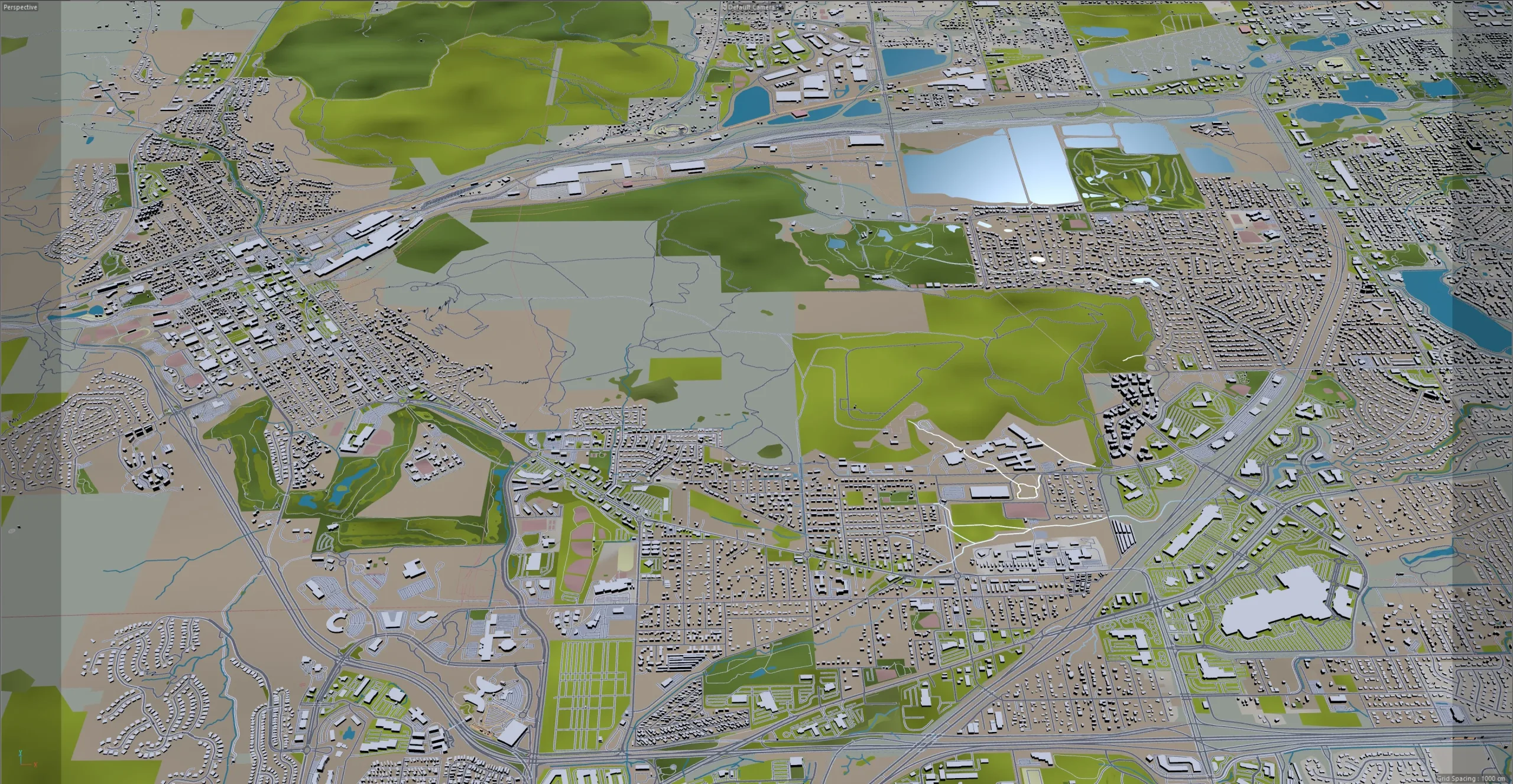 Denver City Colorado 3D Model 70km