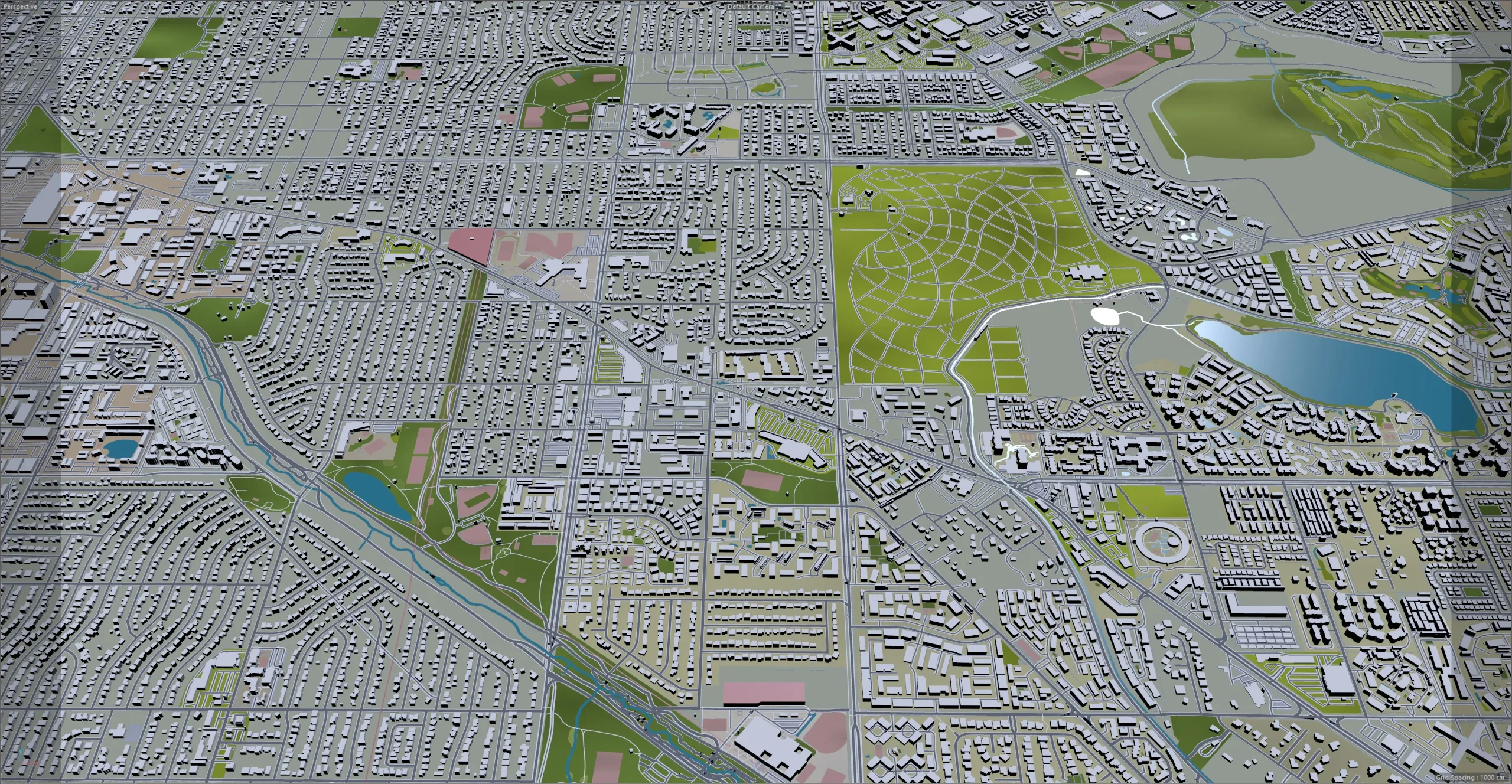 Denver City Colorado 3D Model 70km