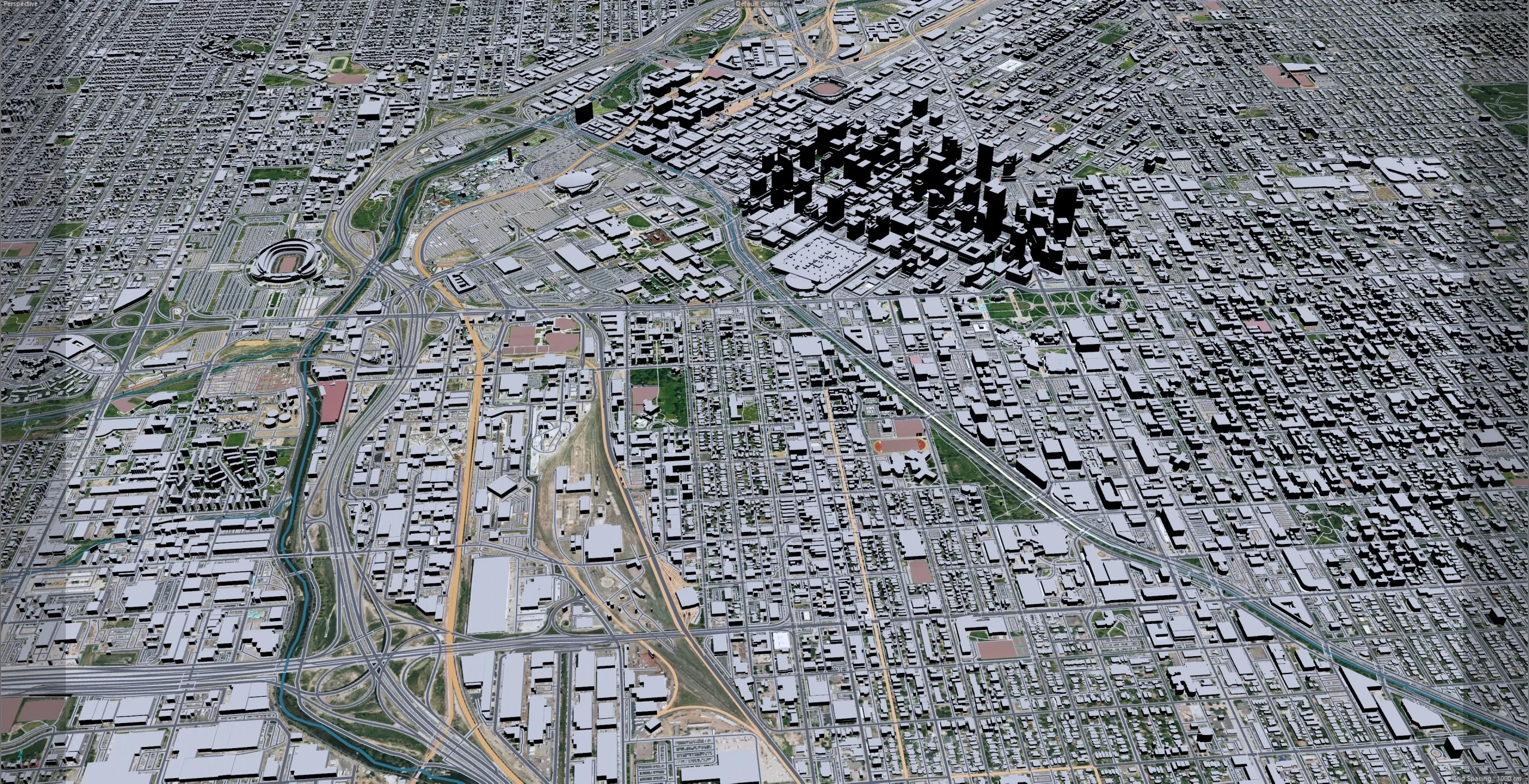 Denver City Colorado 3D Model 70km