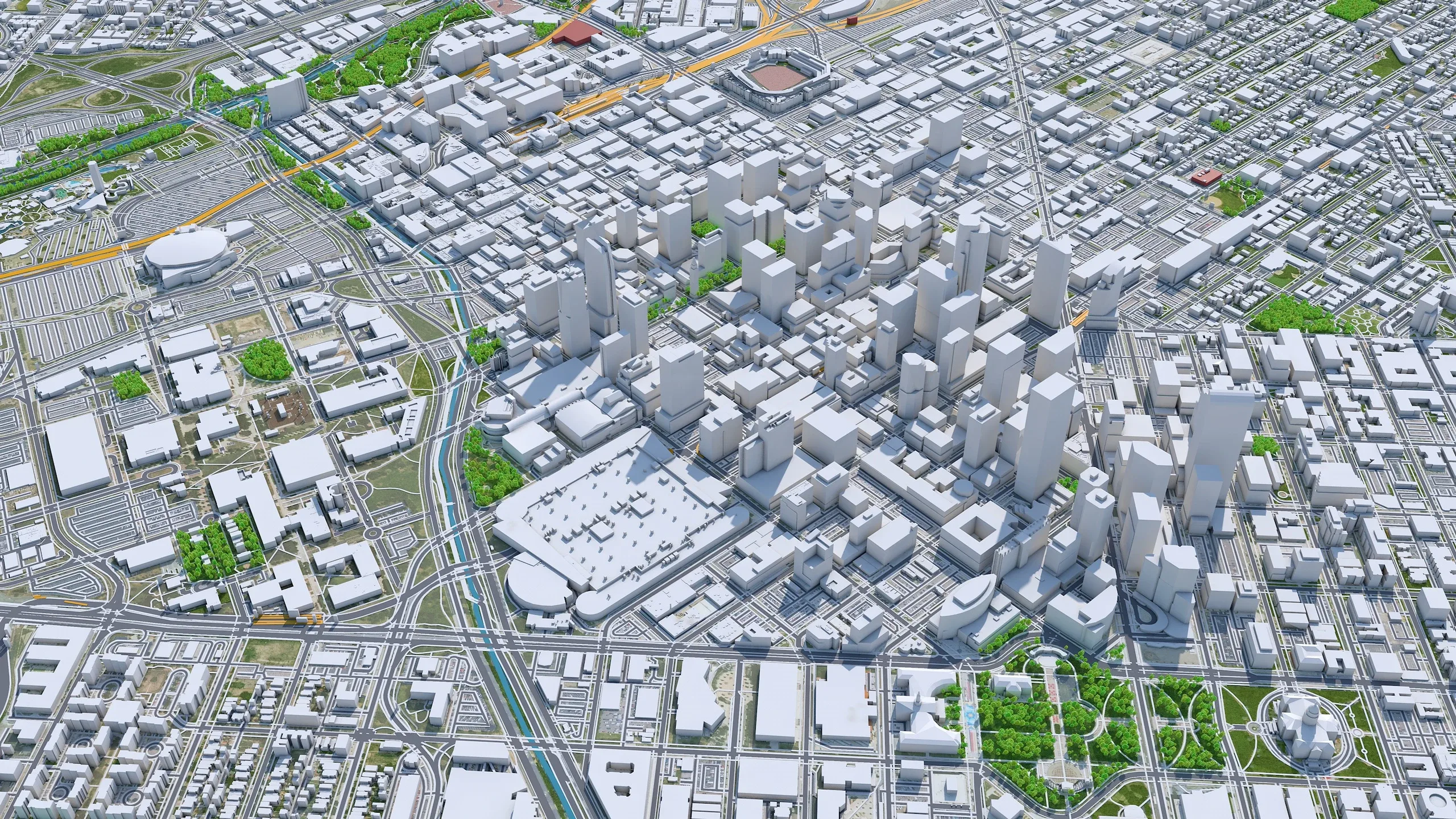 Denver Downtown City Colorado 3D Model 6km