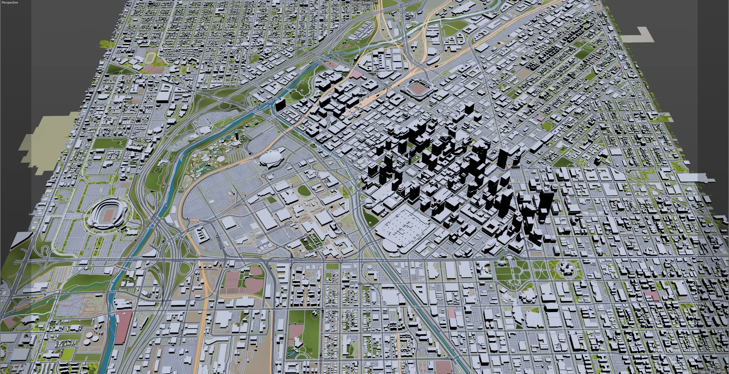 Denver Downtown City Colorado 3D Model 6km