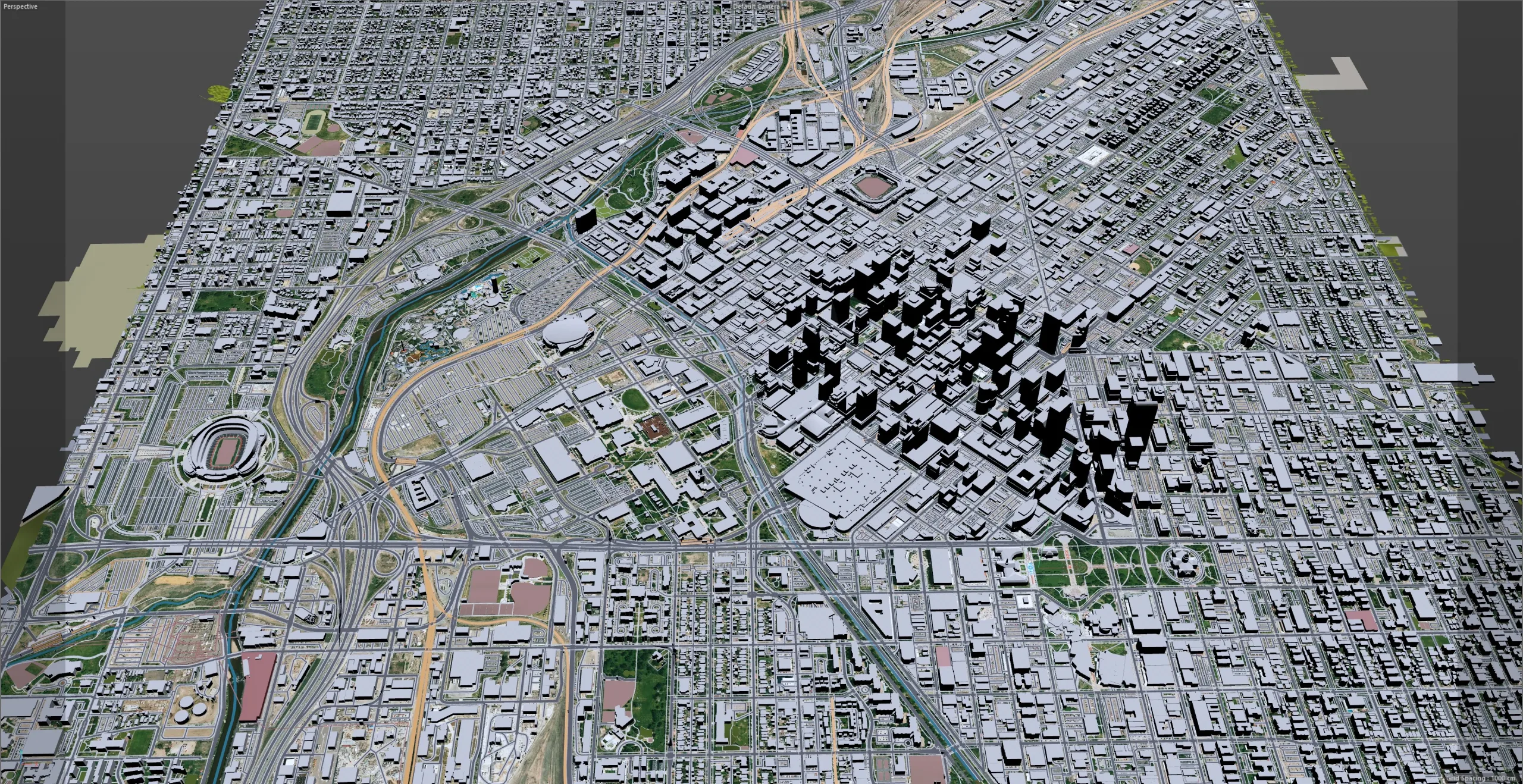 Denver Downtown City Colorado 3D Model 6km