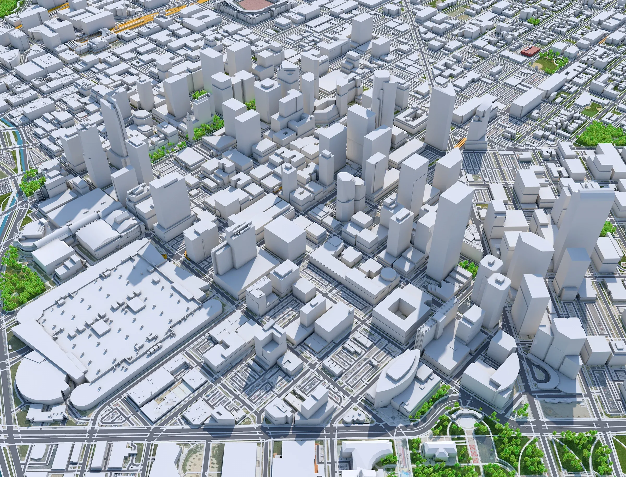 Denver Downtown City Colorado 3D Model 6km