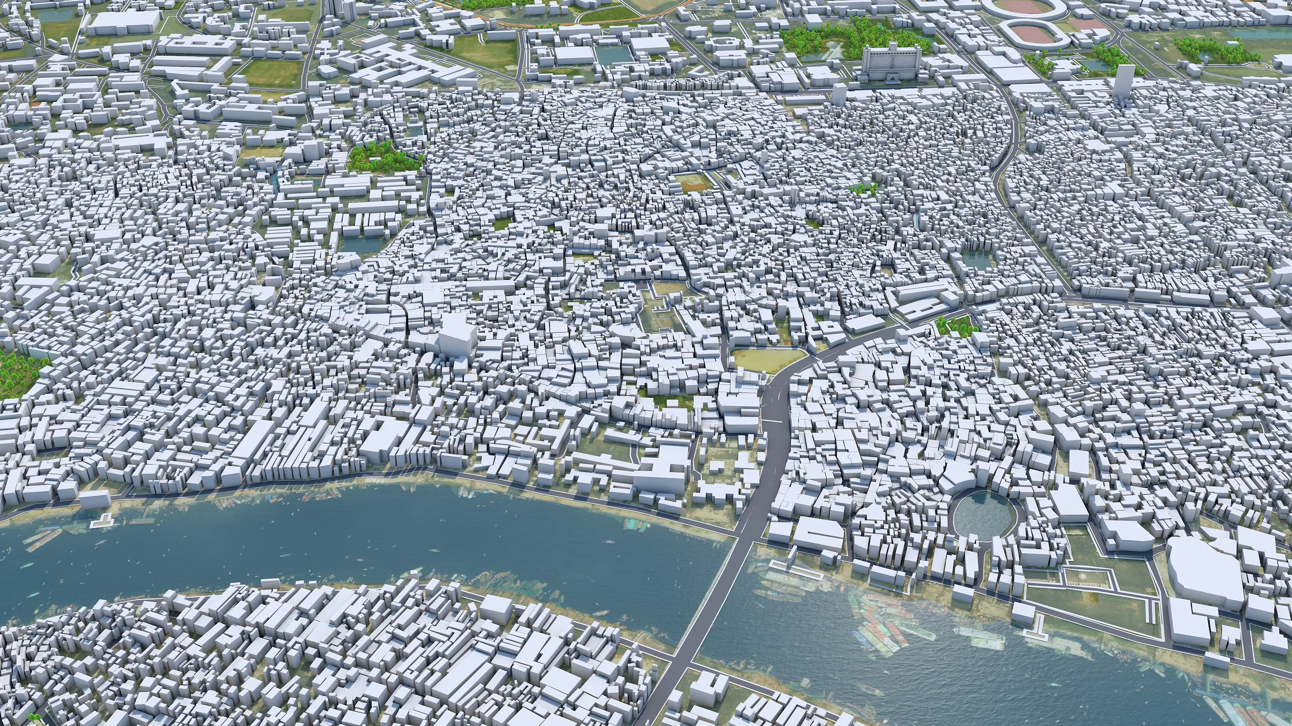 Dhaka City Bangladesh 3D Model 40km