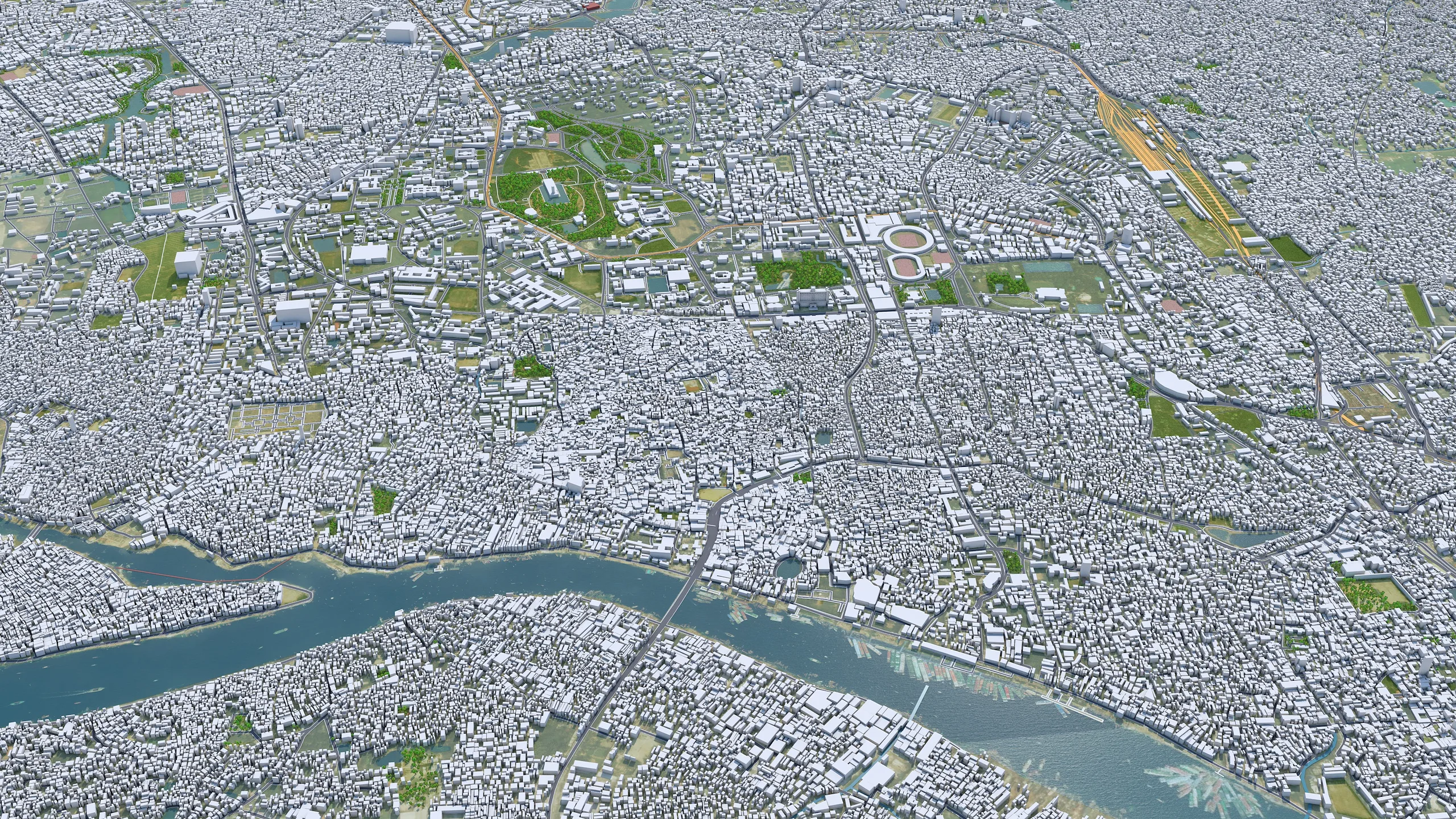 Dhaka City Bangladesh 3D Model 40km