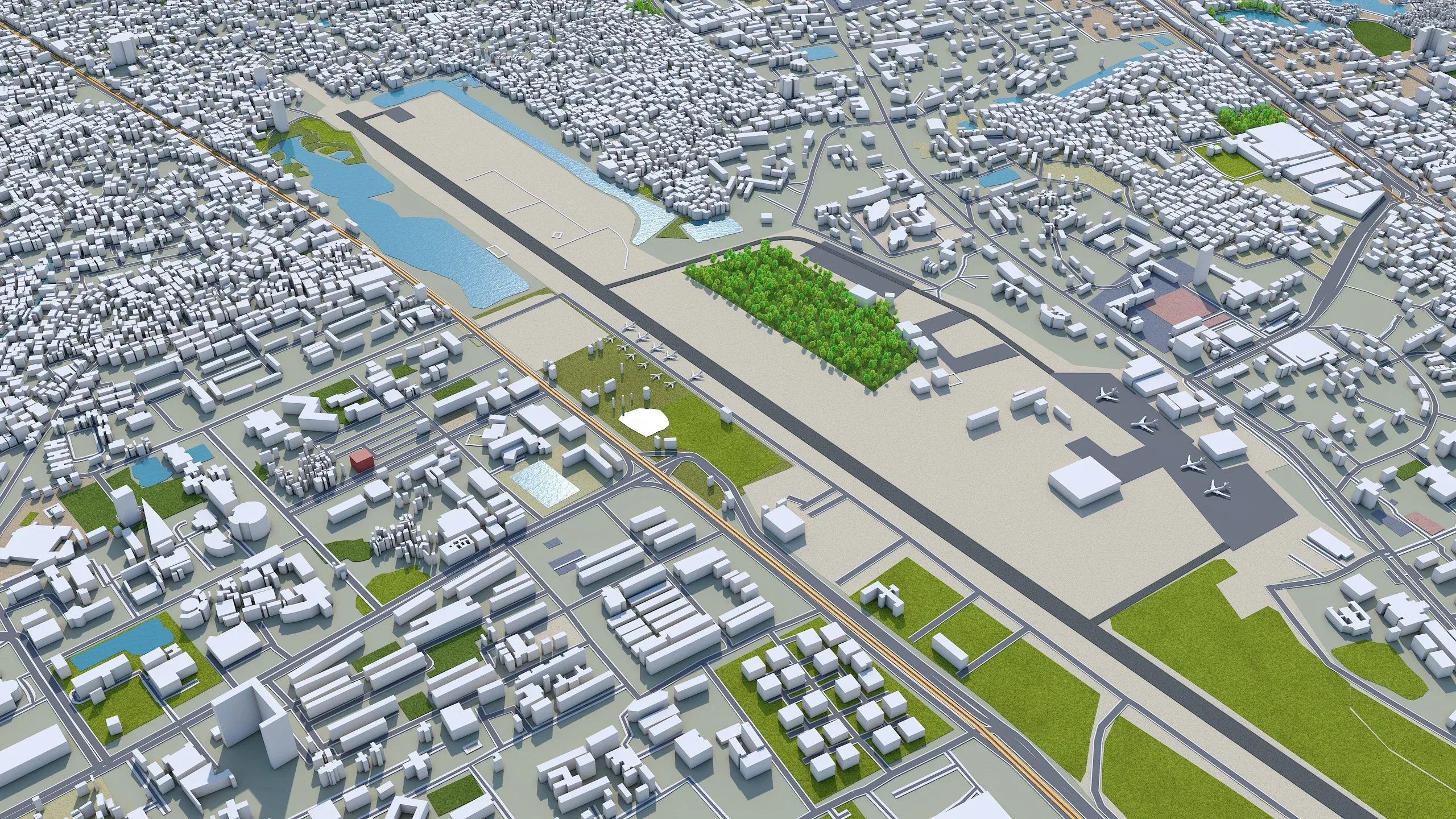 Dhaka City Bangladesh 3D Model 40km