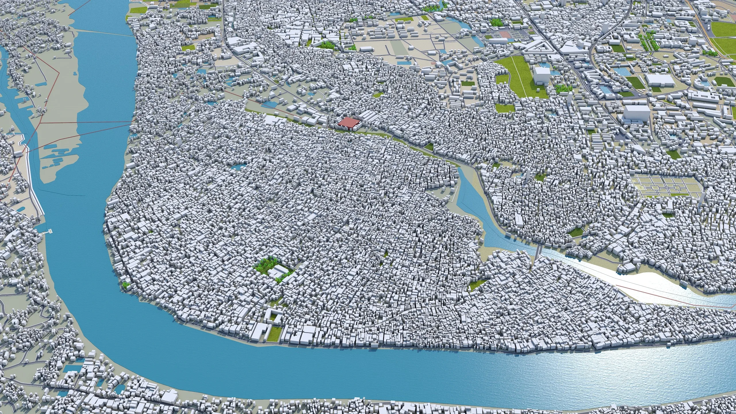 Dhaka City Bangladesh 3D Model 40km