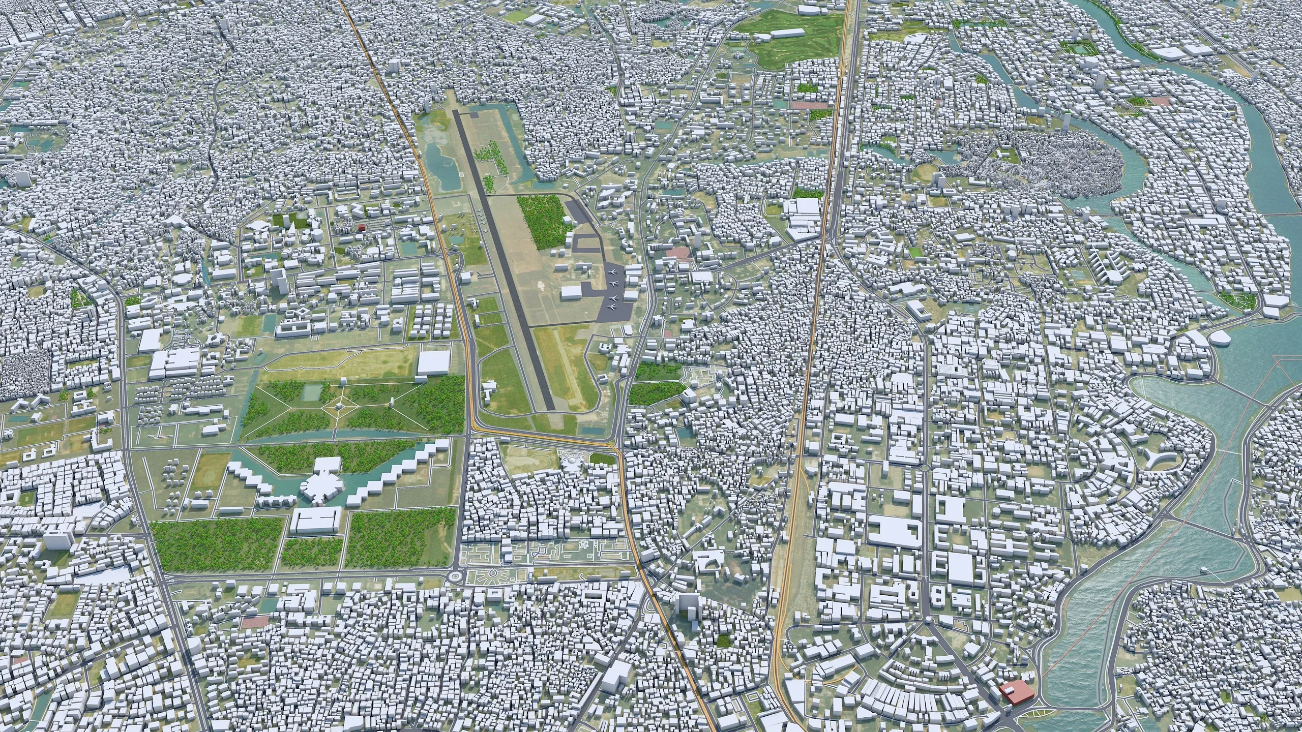 Dhaka City Bangladesh 3D Model 40km