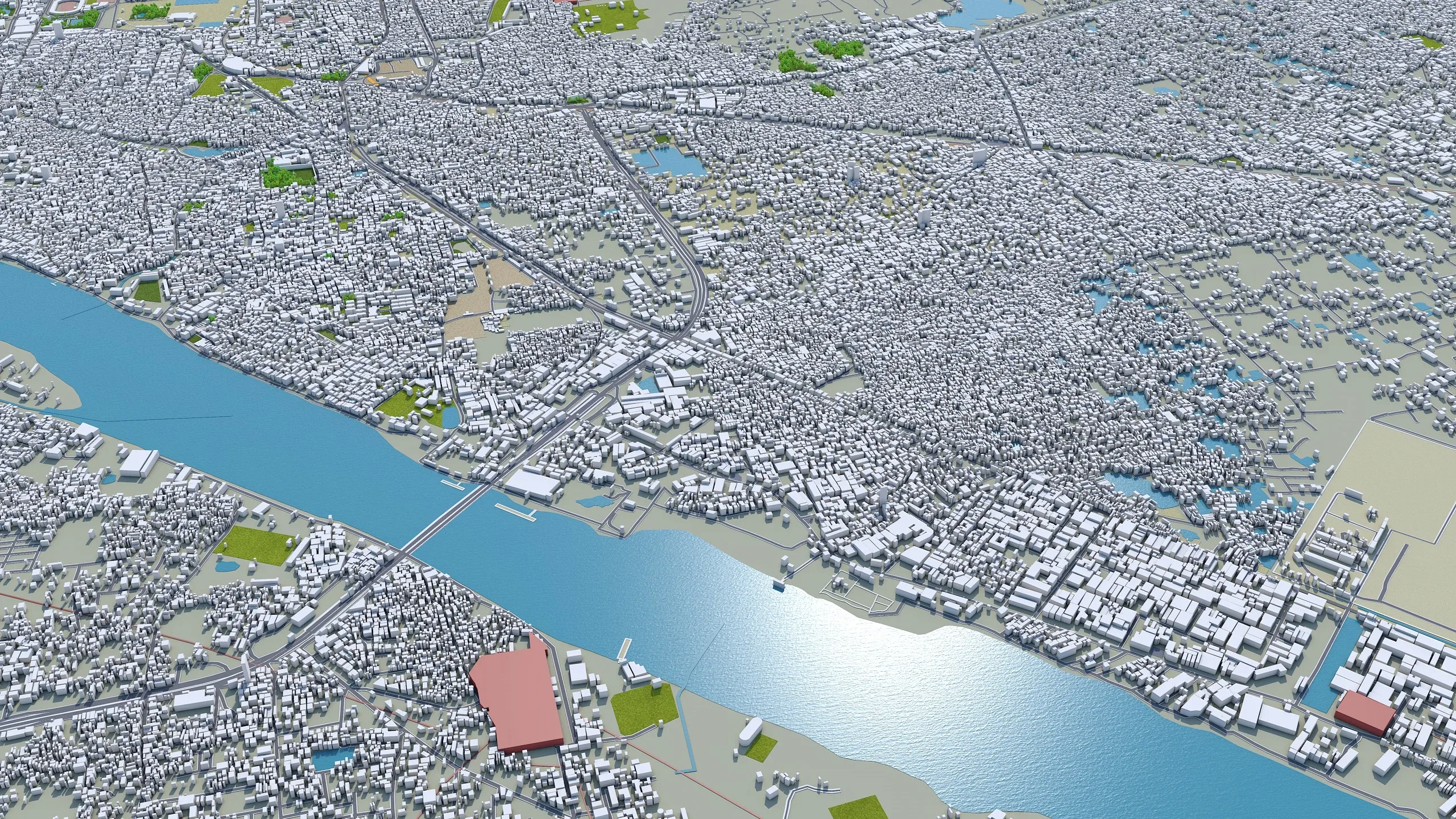 Dhaka City Bangladesh 3D Model 40km
