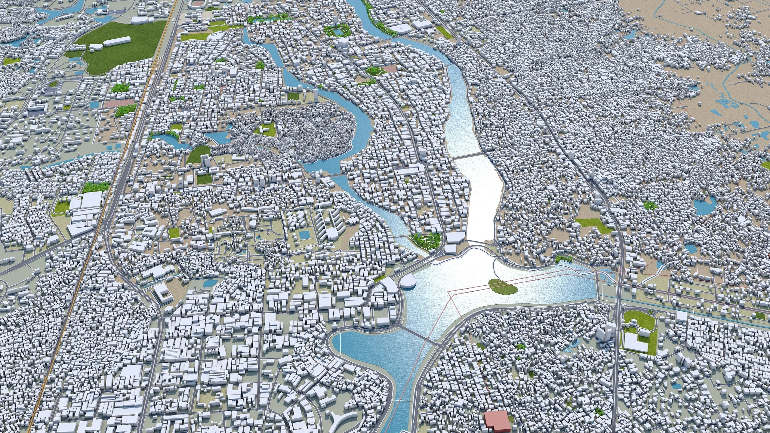 Dhaka City Bangladesh 3D Model 40km