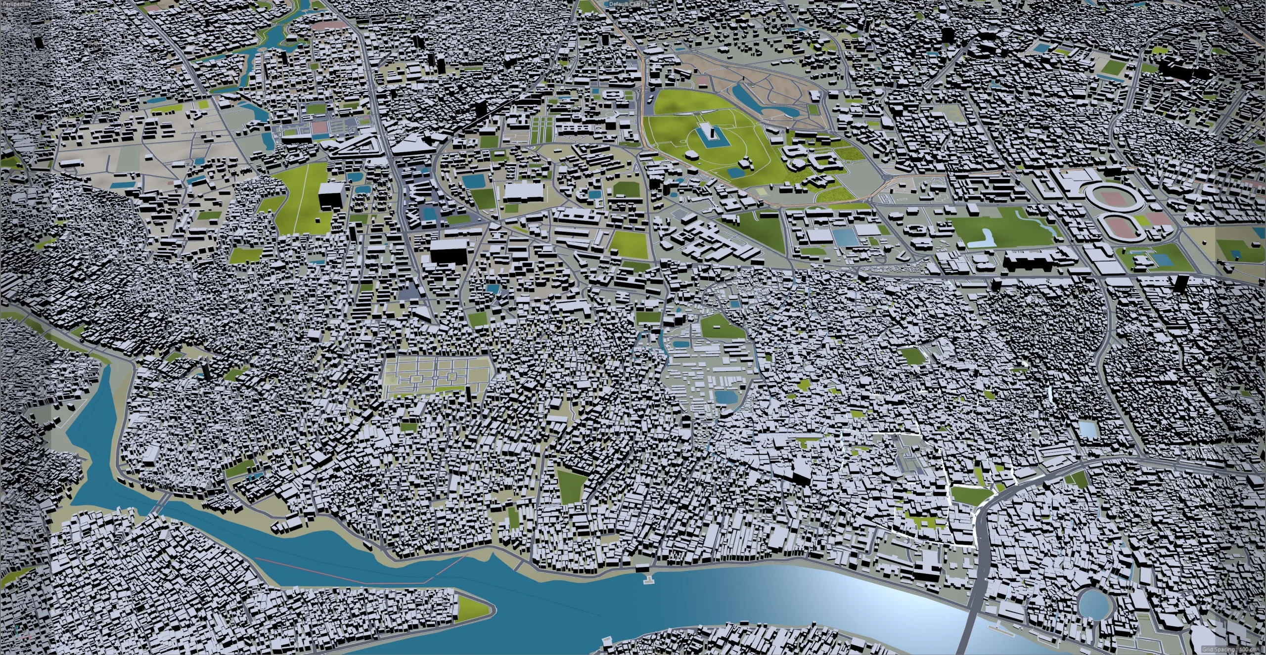 Dhaka City Bangladesh 3D Model 40km