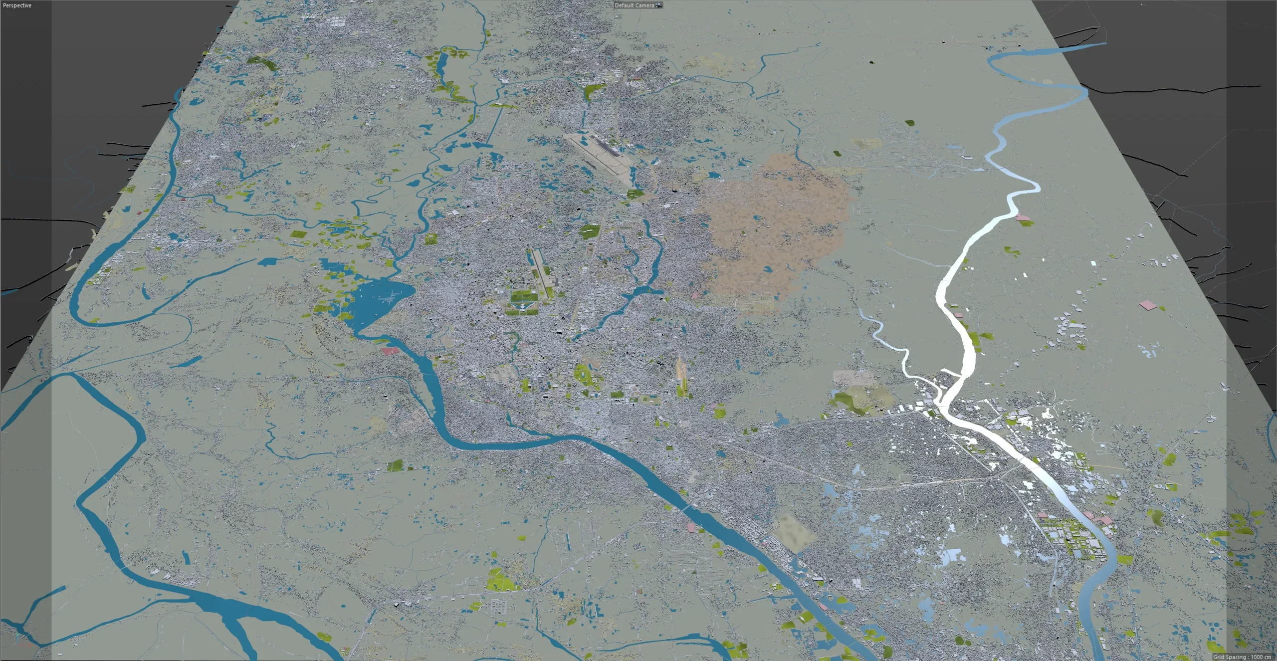 Dhaka City Bangladesh 3D Model 40km
