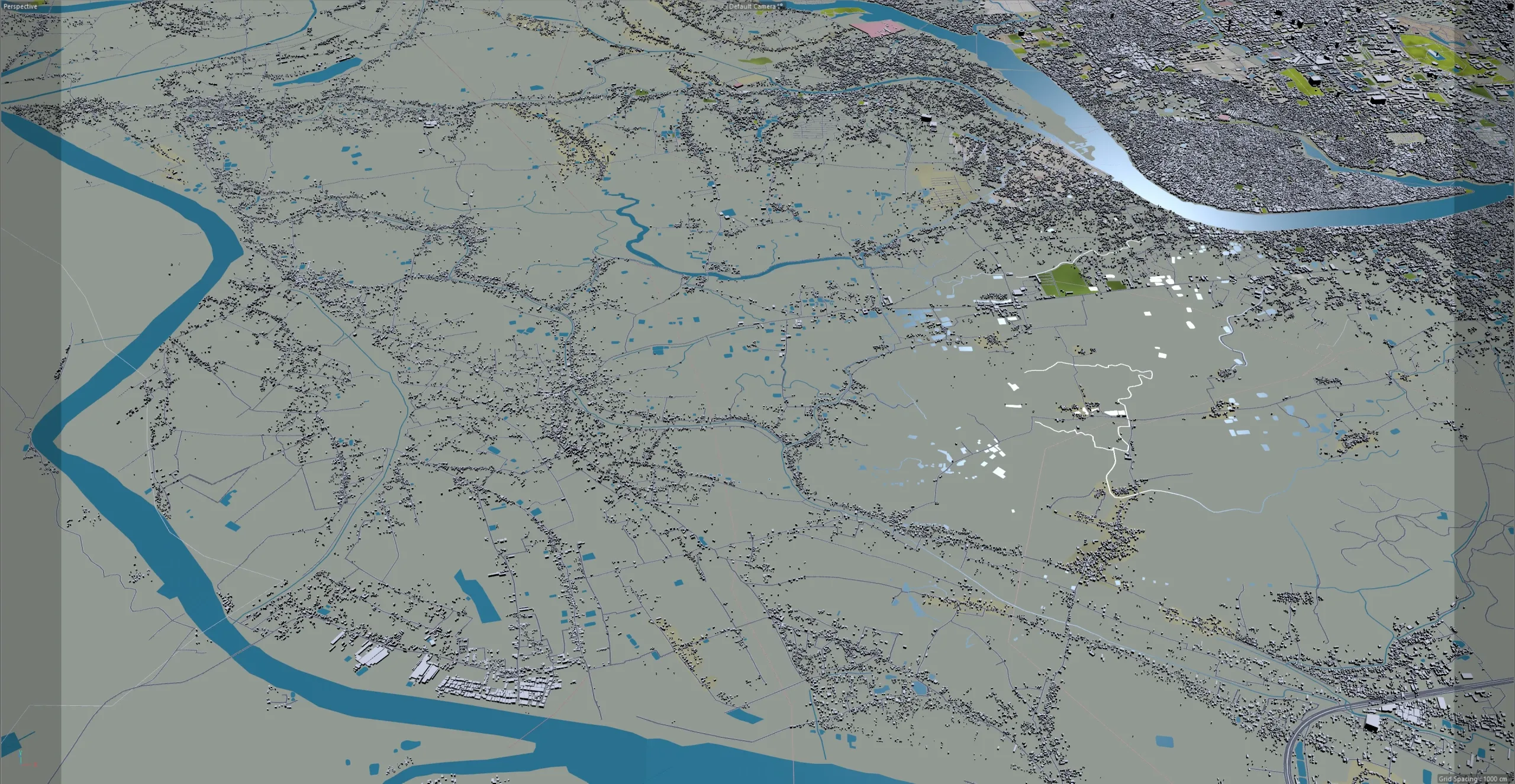 Dhaka City Bangladesh 3D Model 40km