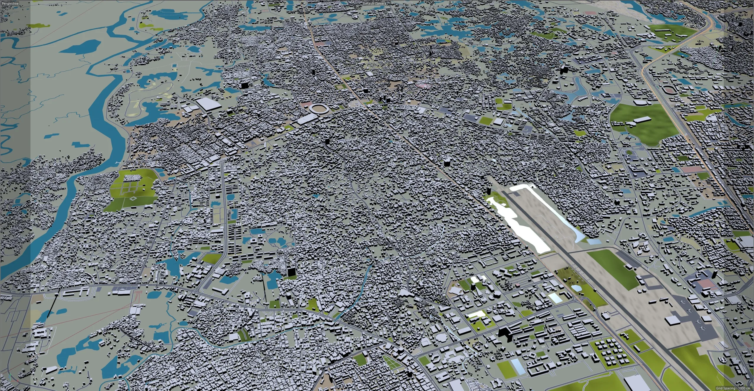 Dhaka City Bangladesh 3D Model 40km