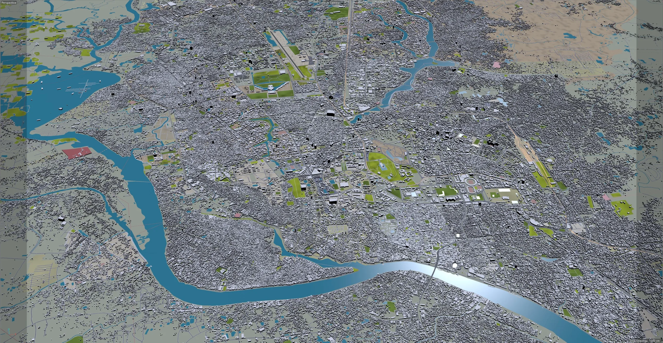 Dhaka City Bangladesh 3D Model 40km