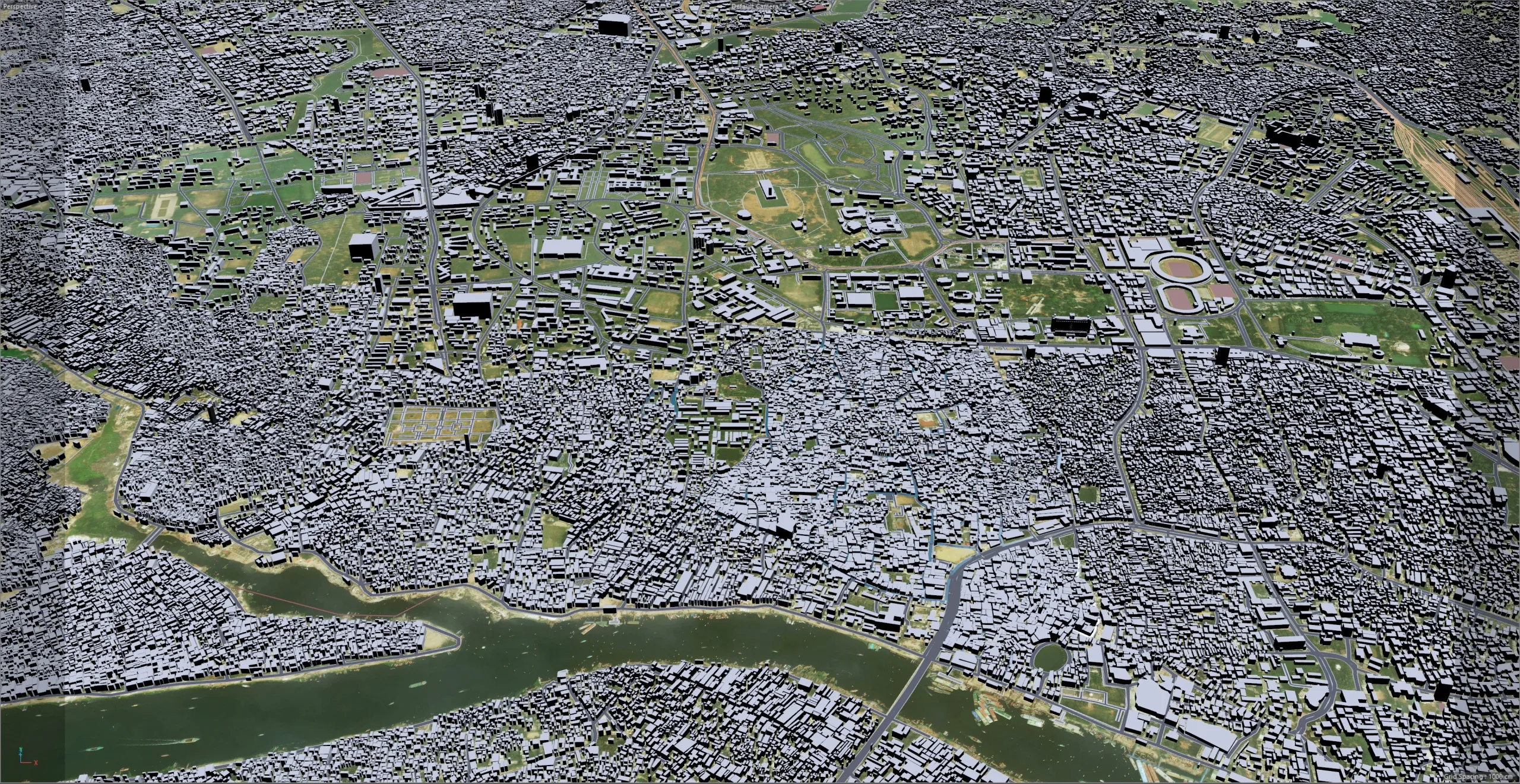 Dhaka City Bangladesh 3D Model 40km