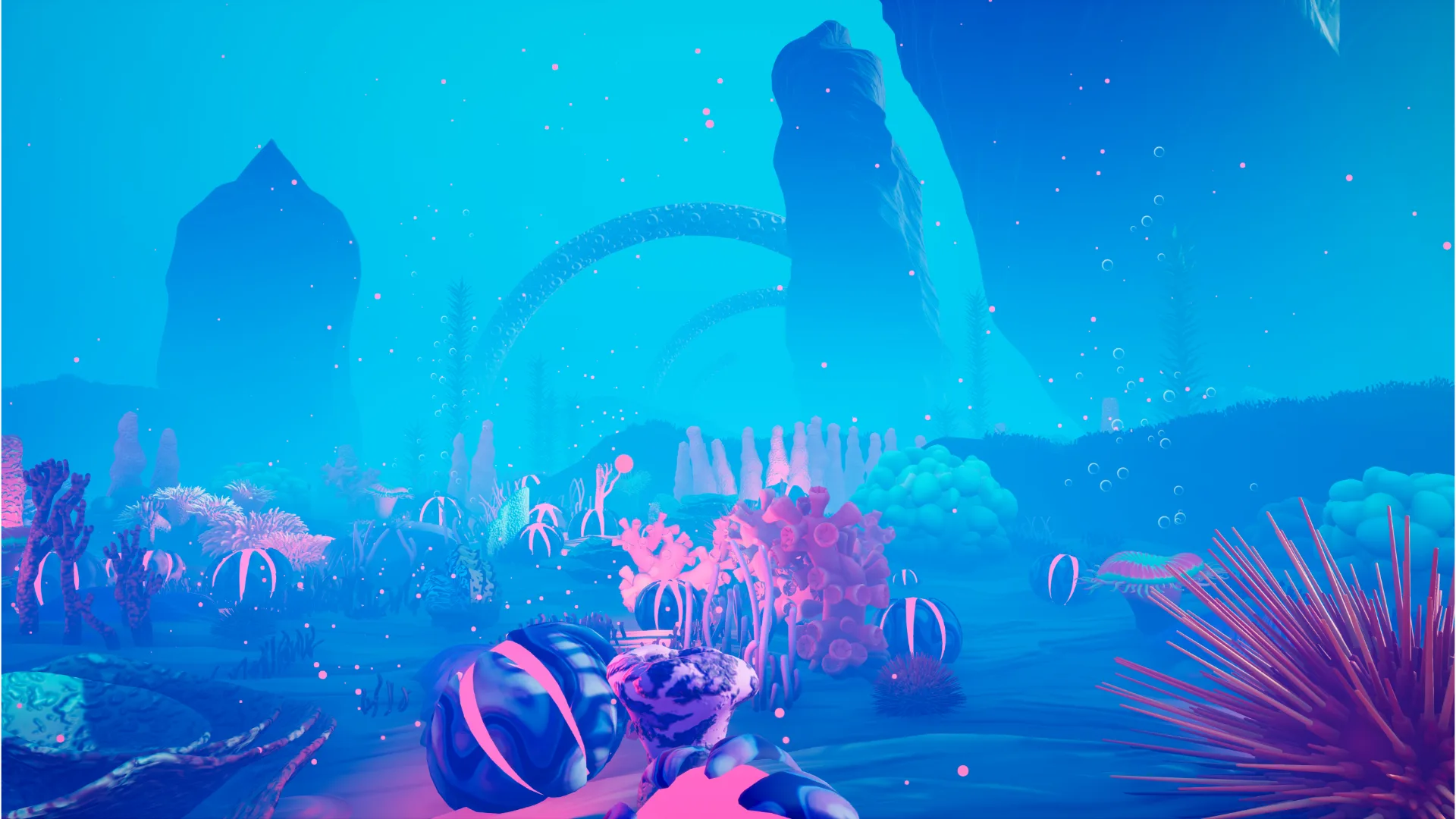 Stylized underwater coral reef environment