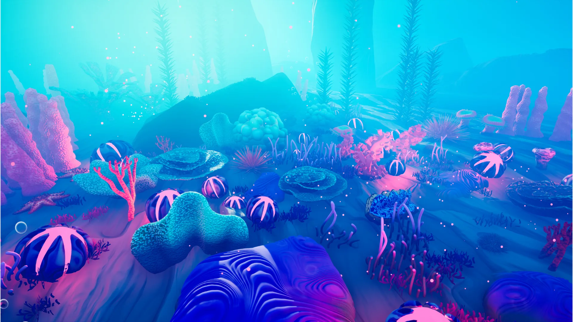 Stylized underwater coral reef environment