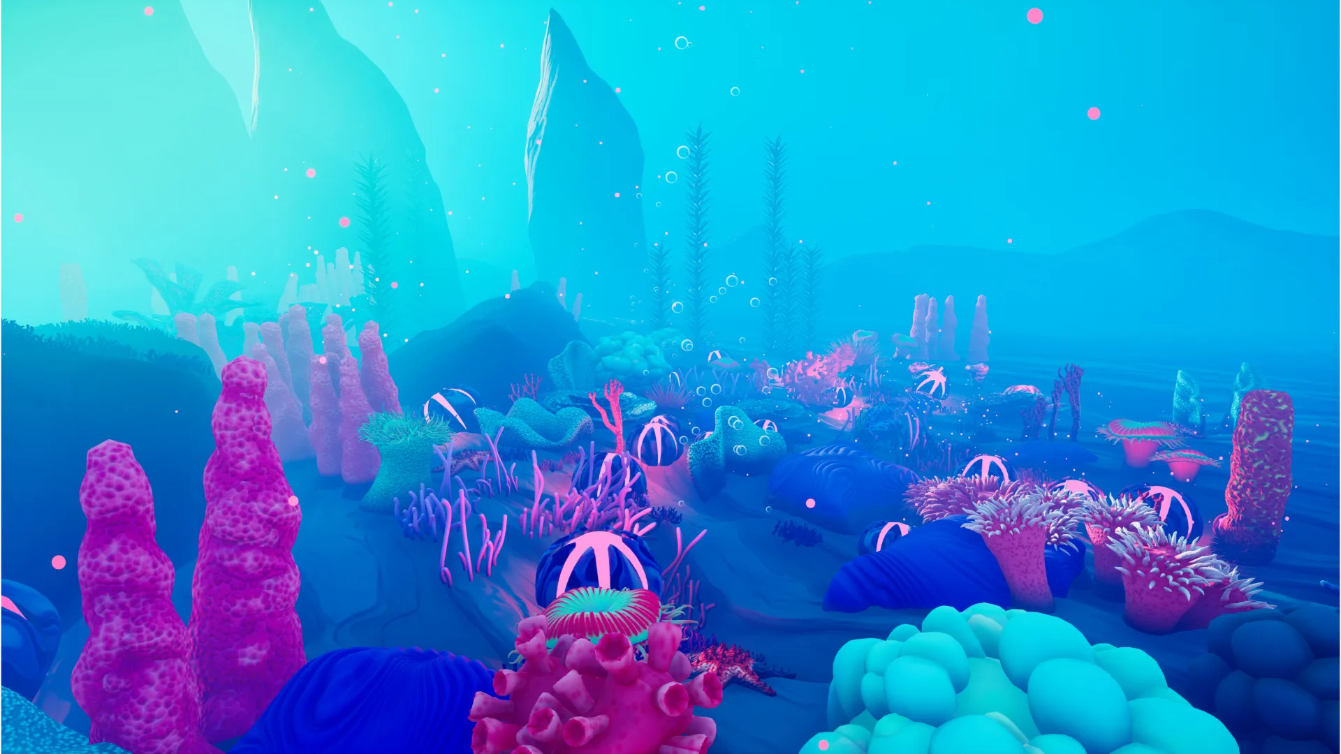 Stylized underwater coral reef environment