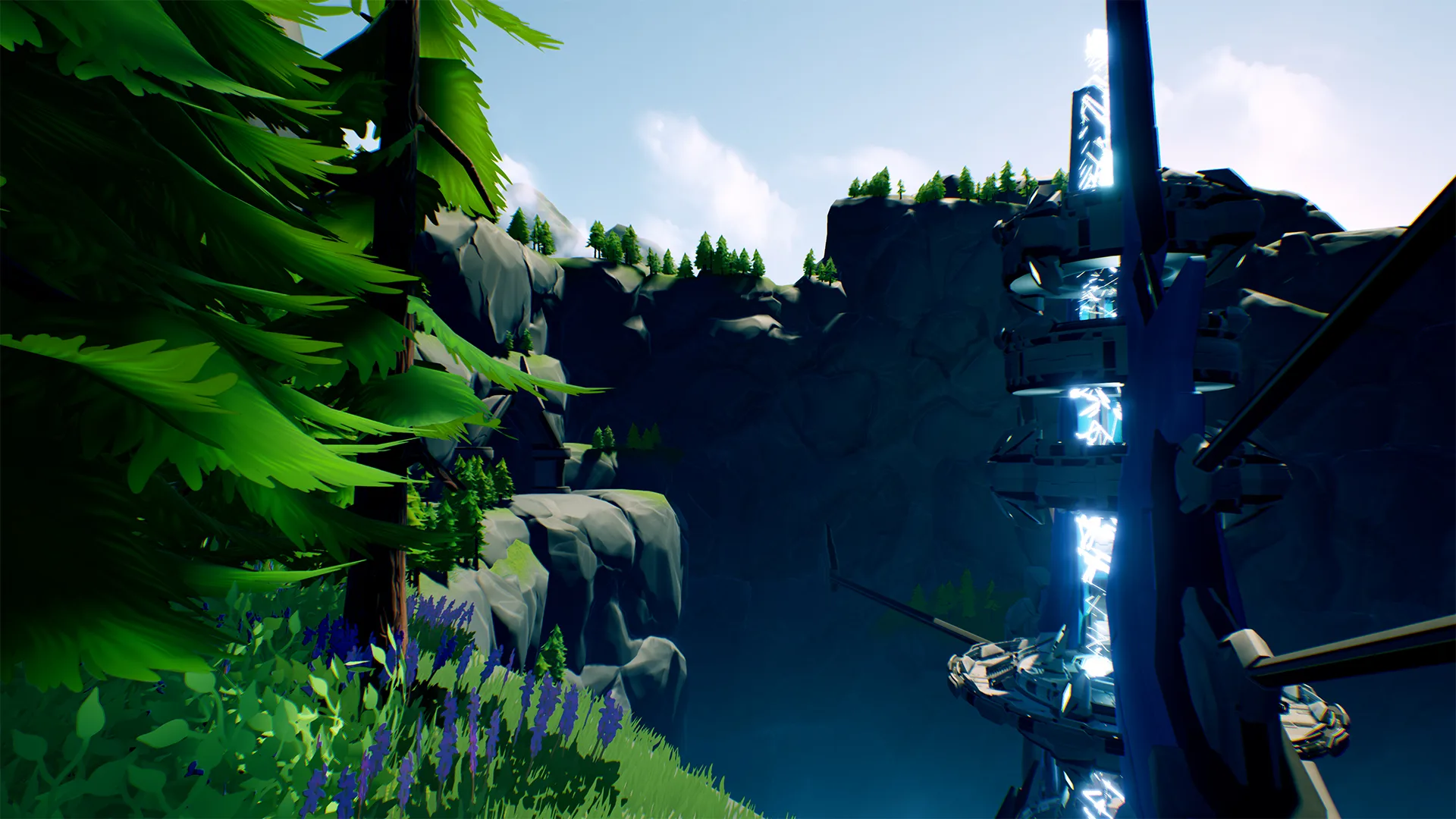 Stylized forest scifi environment