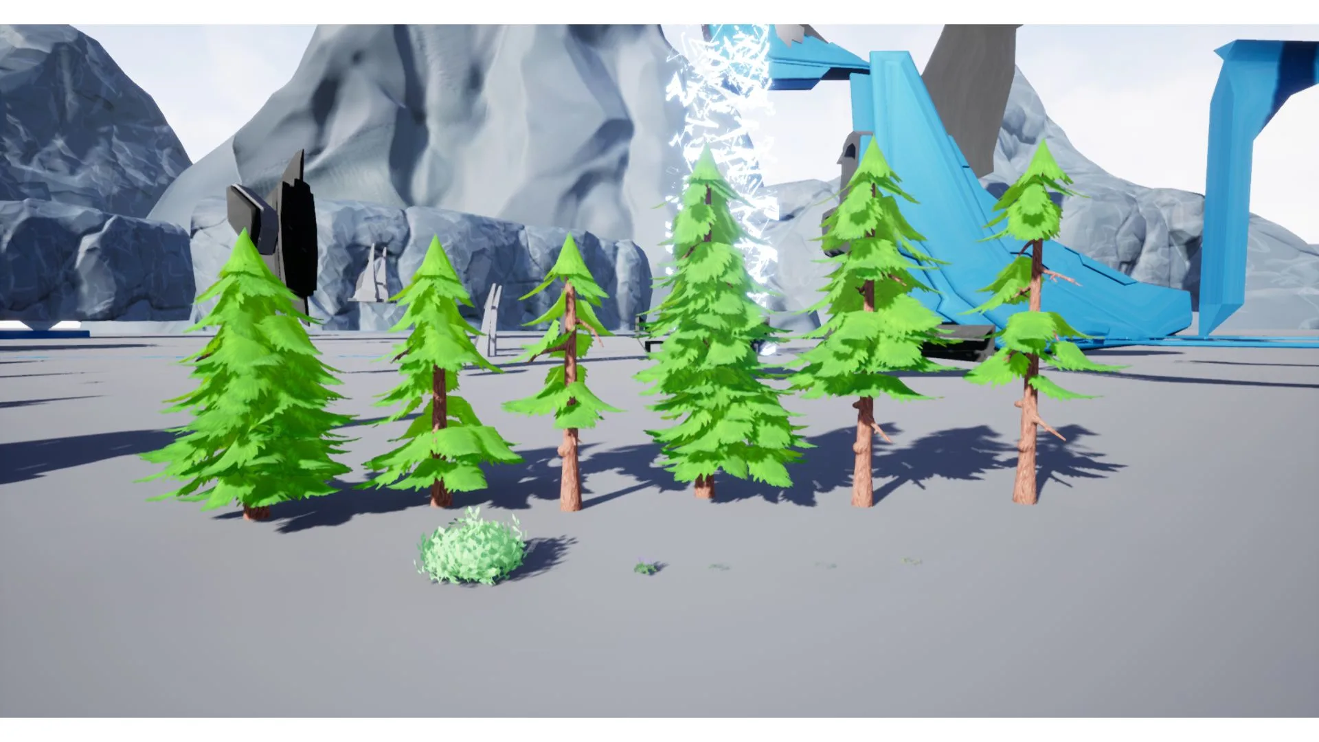 Stylized forest scifi environment