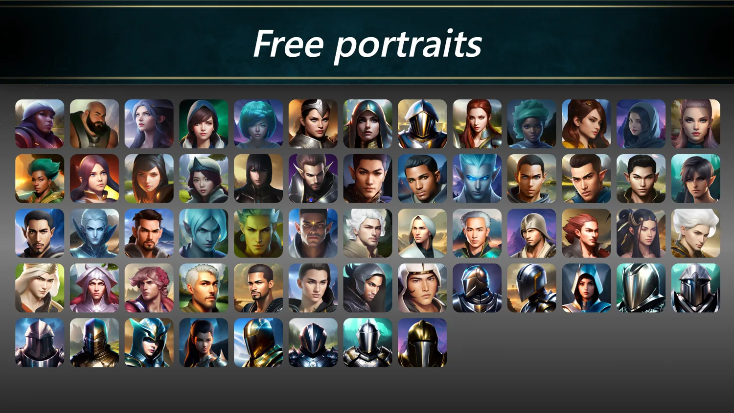 60+ Free Modular Character Portraits