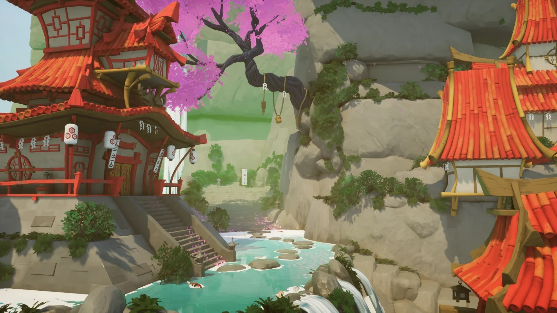 Stylized Japanese Mountain Shrine