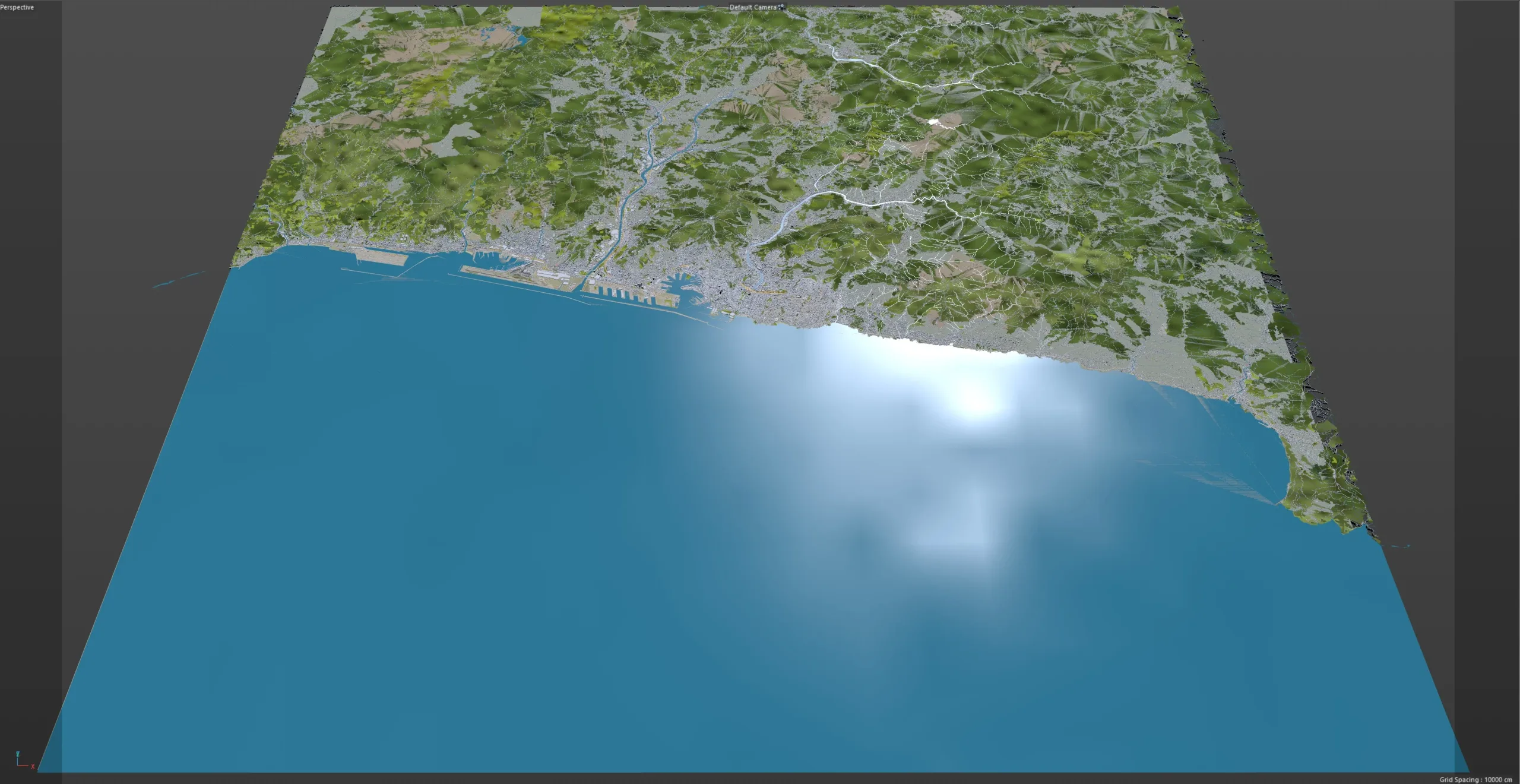 Genoa City Italy 3D Model 50km
