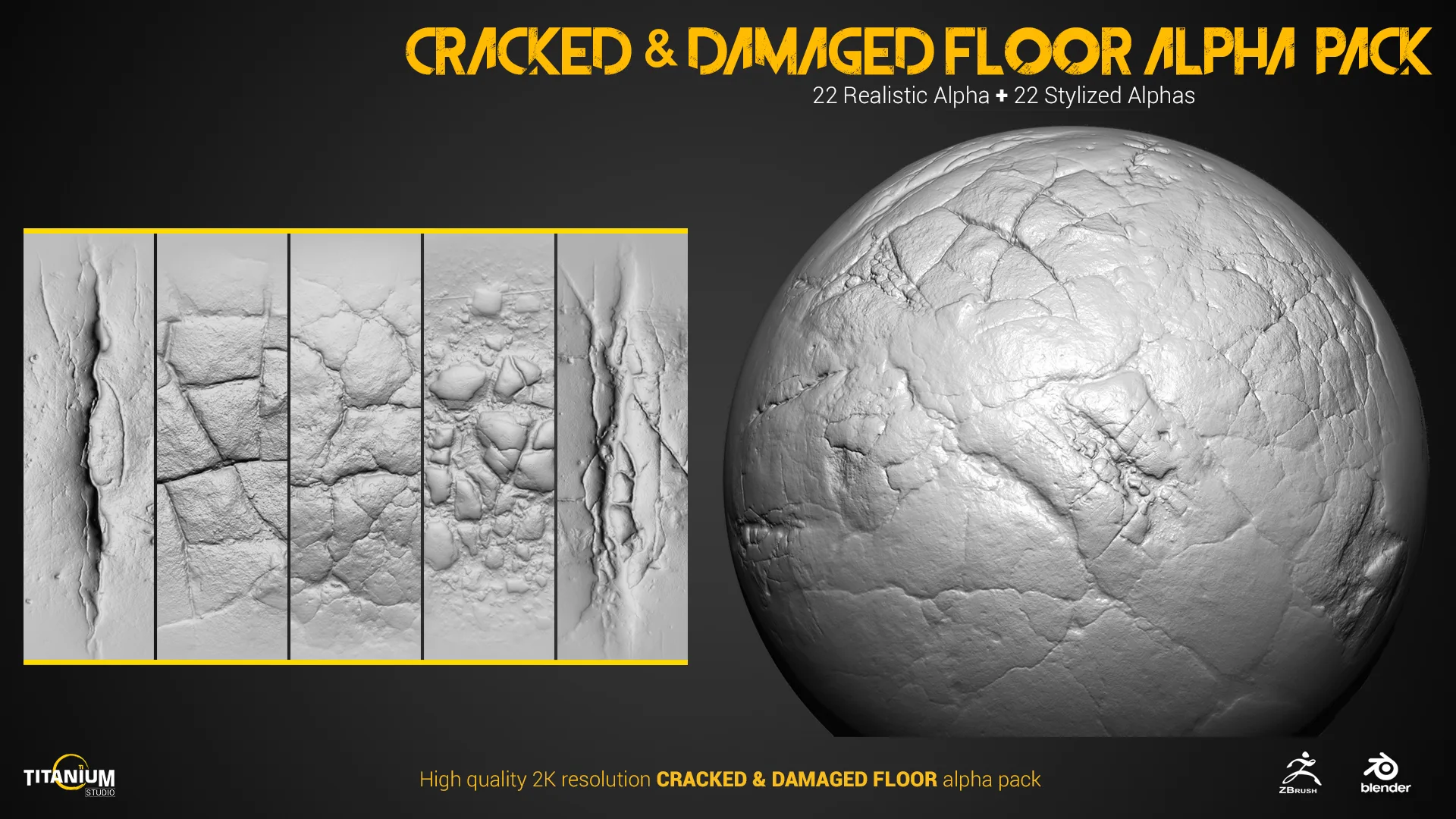 44 Cracked & Damaged Floor Alpha Pack