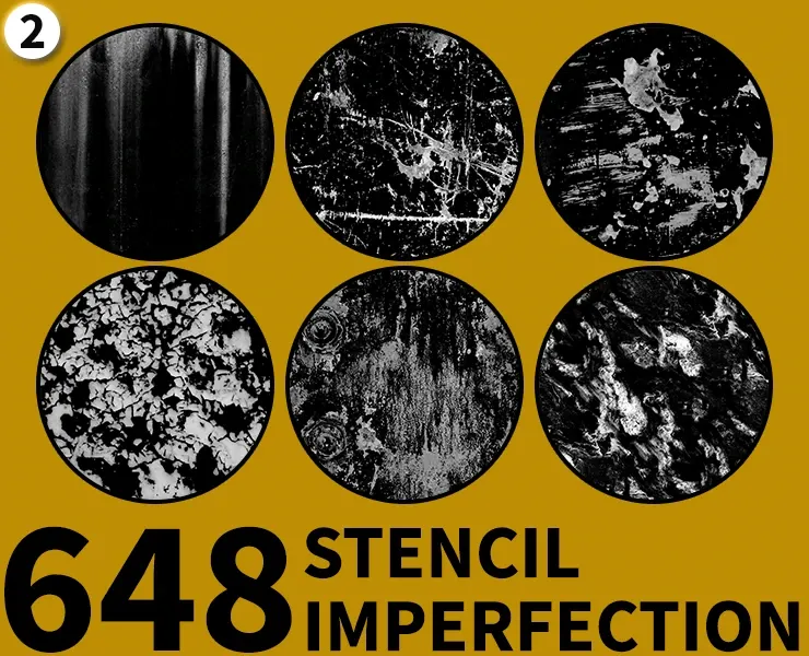 MEGA PACK --- 648 High Quality Useful Stencil Imperfection (9 Categories) vol.2