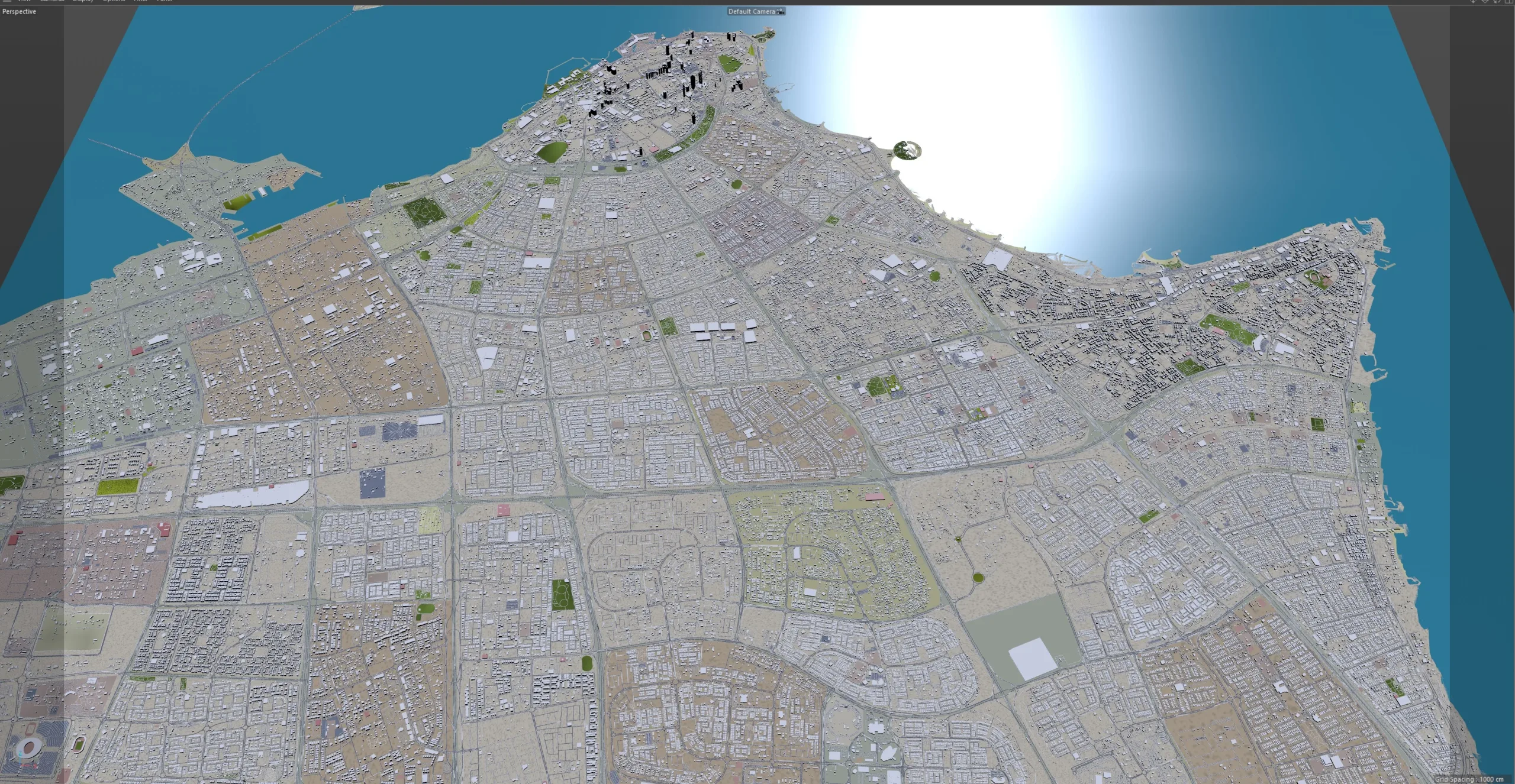 Kuwait Downtown City 3d model 25km