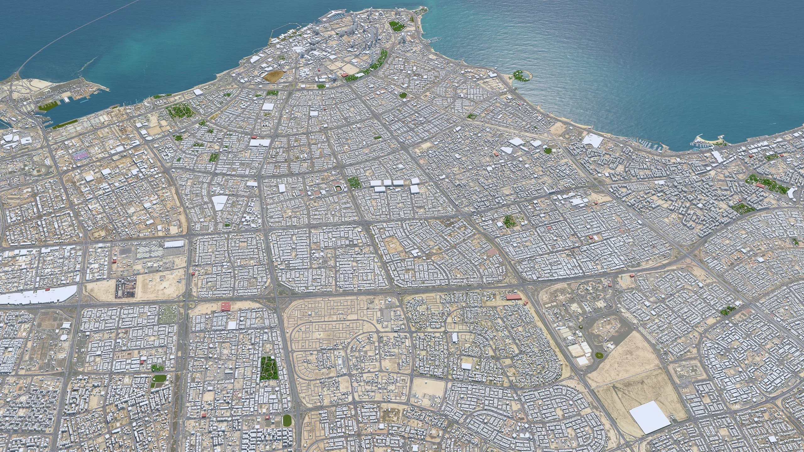 Kuwait Downtown City 3d model 25km