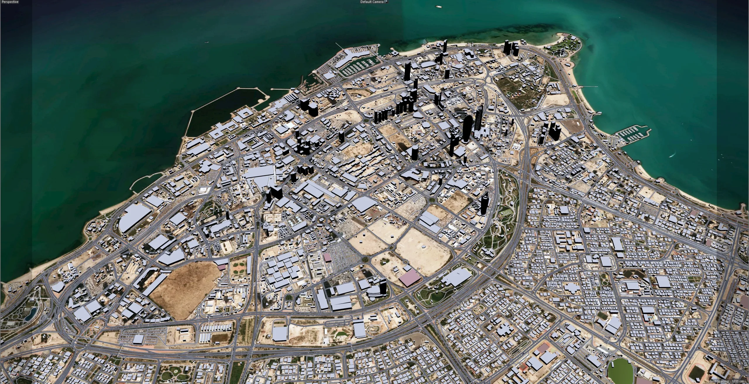 Kuwait Downtown City 3d model 25km