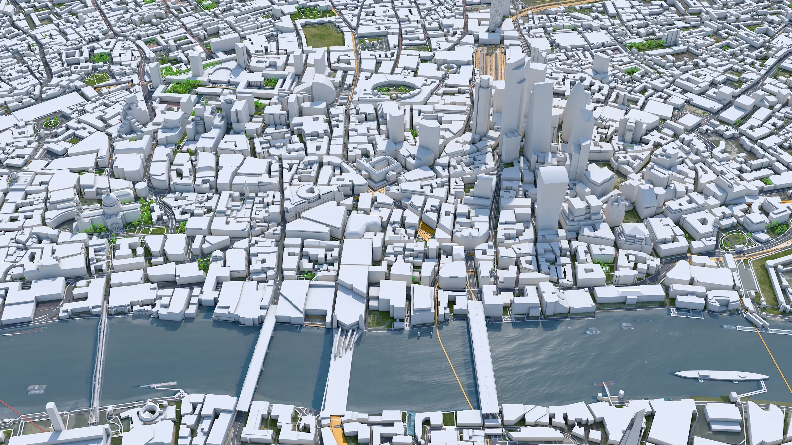 London City 3D Model 100km