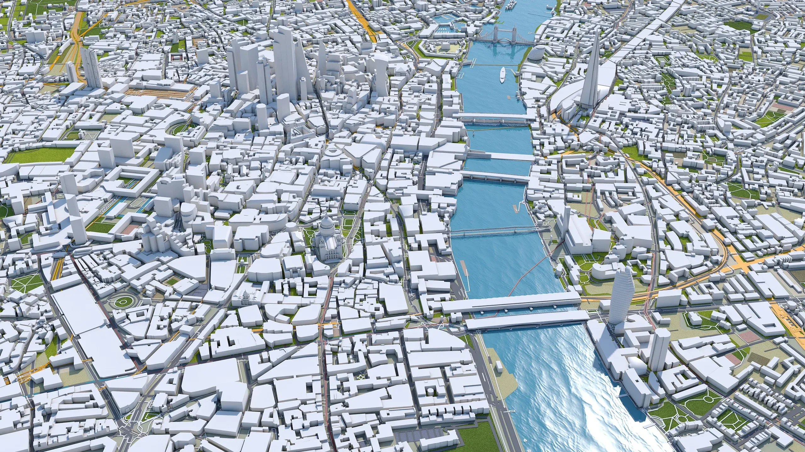 London City 3D Model 100km