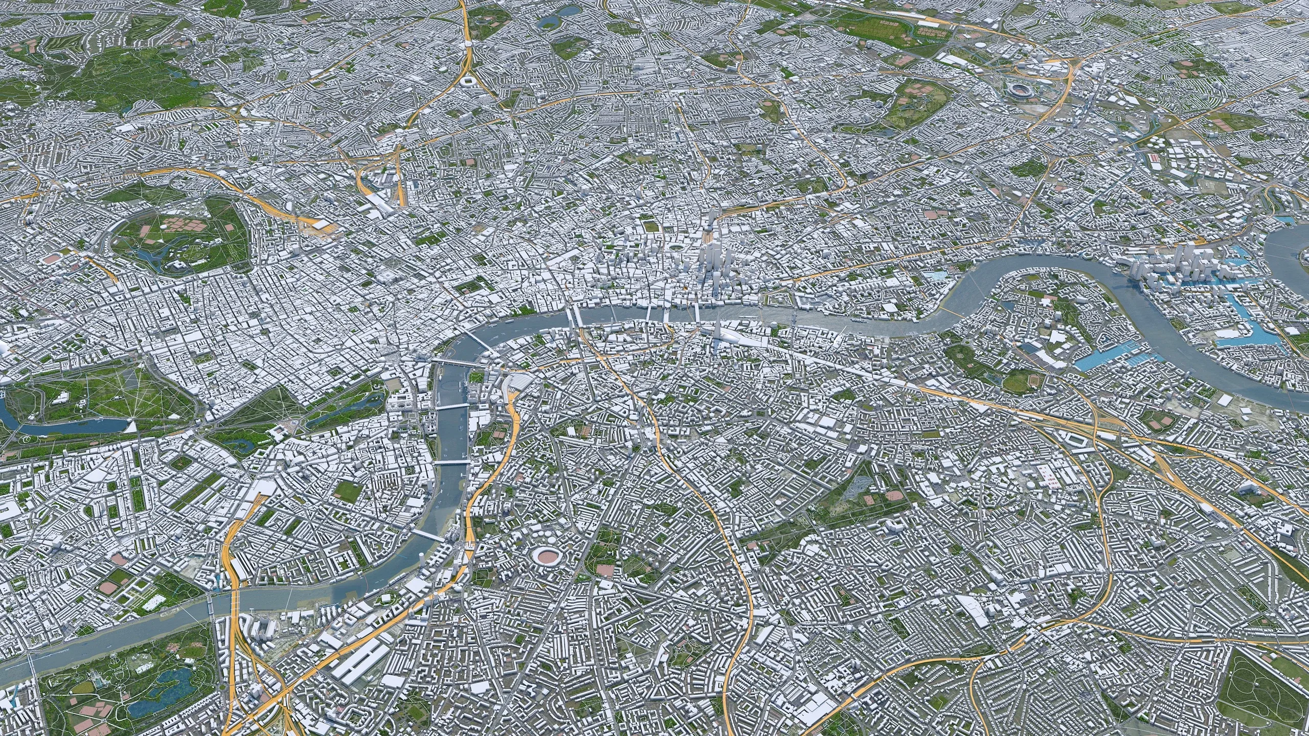 London City 3D Model 100km