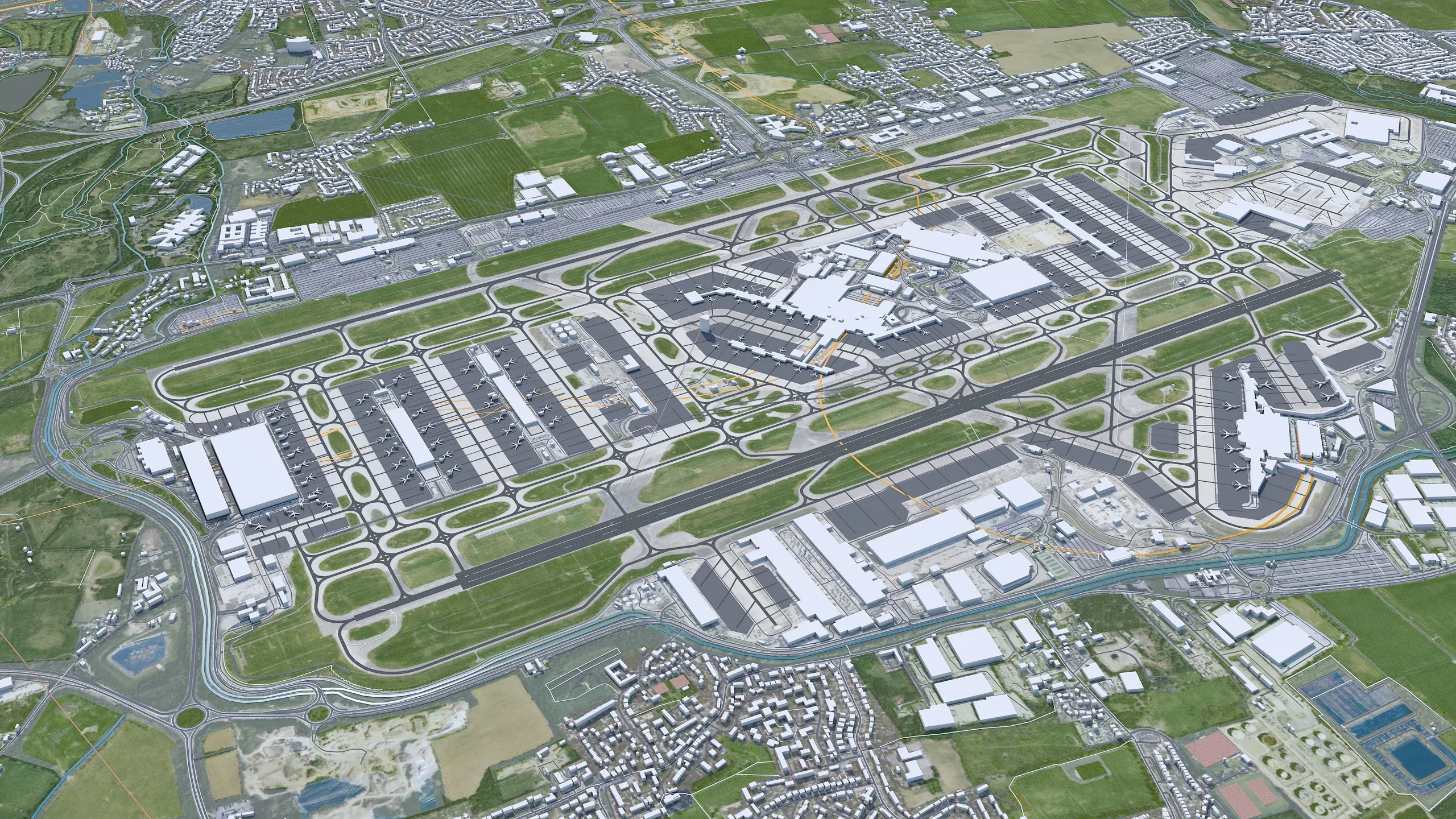 London City 3D Model 100km