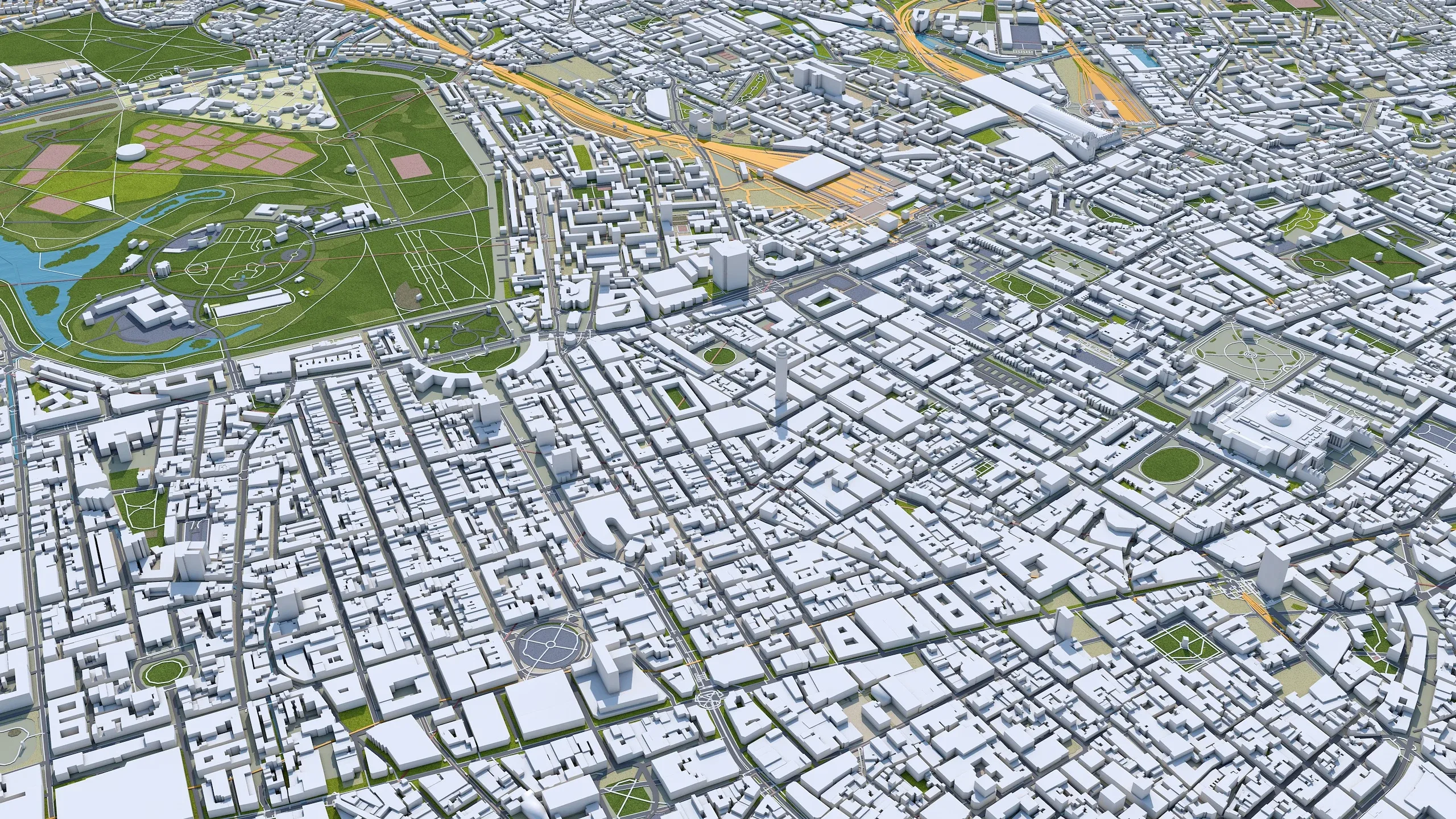 London City 3D Model 100km