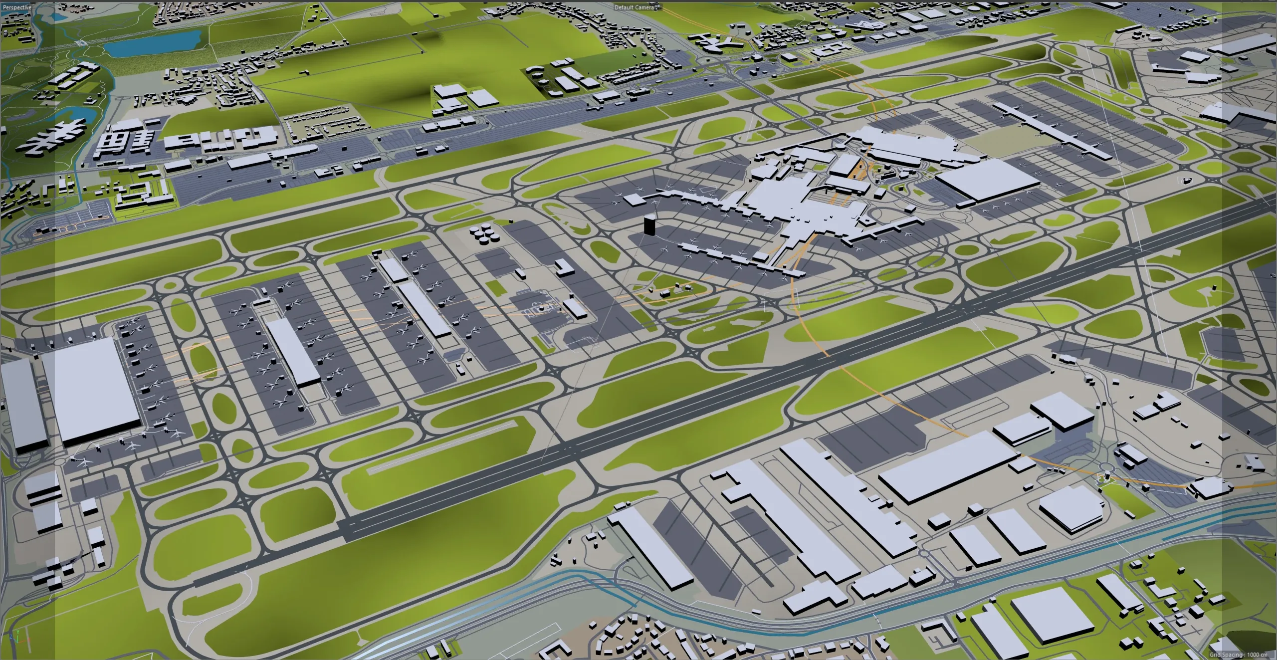 London City 3D Model 100km