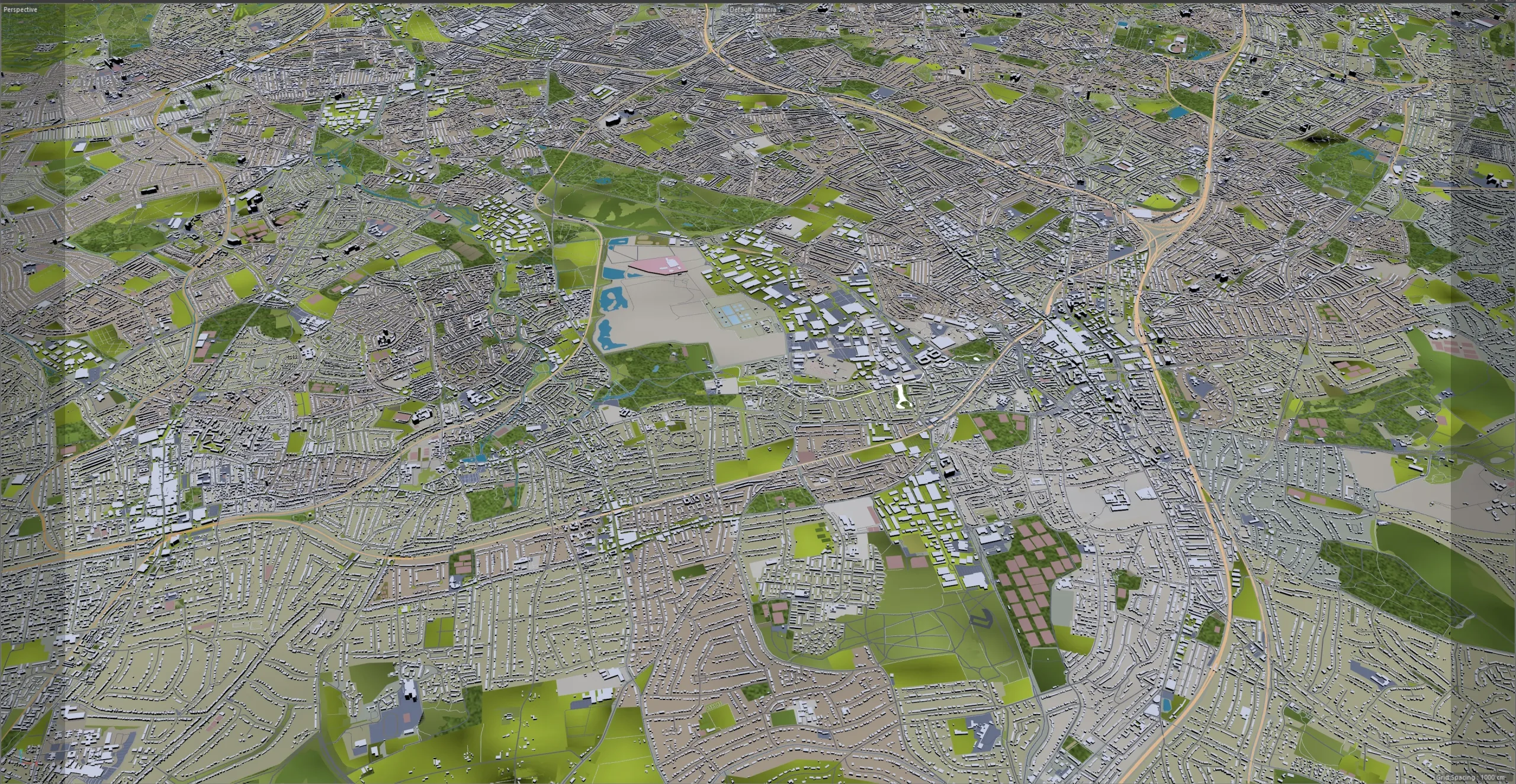 London City 3D Model 100km