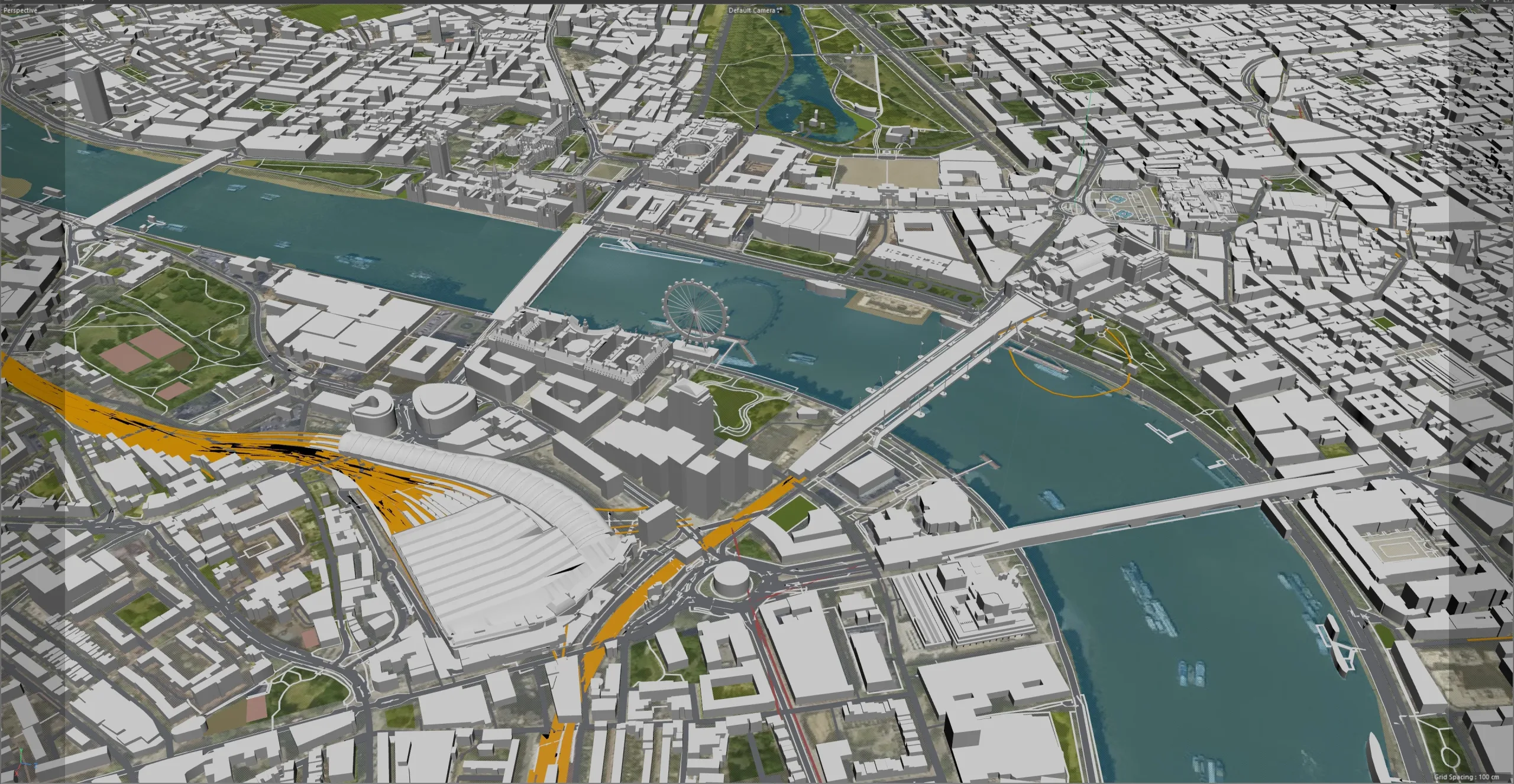 London City 3D Model 100km