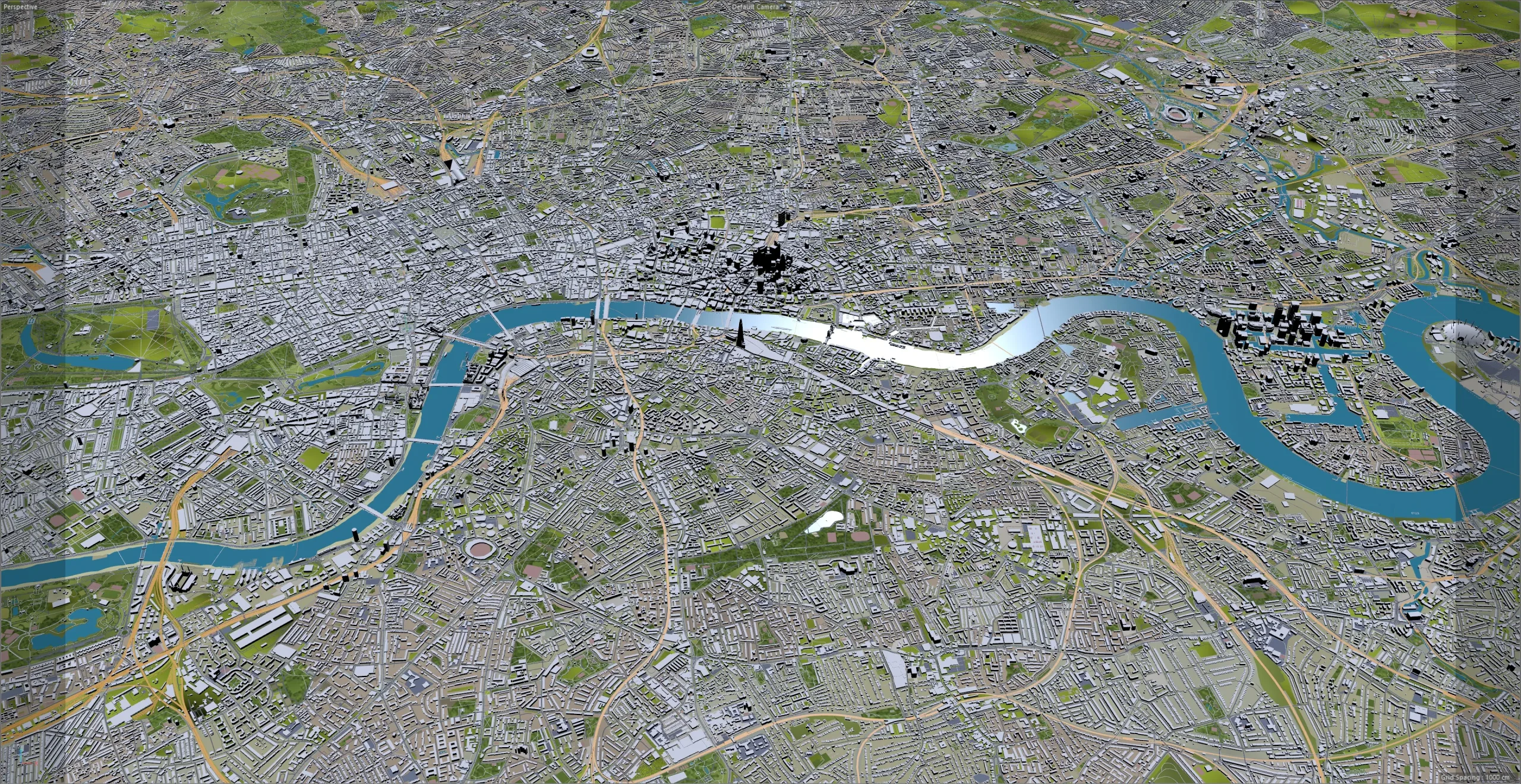 London City 3D Model 100km
