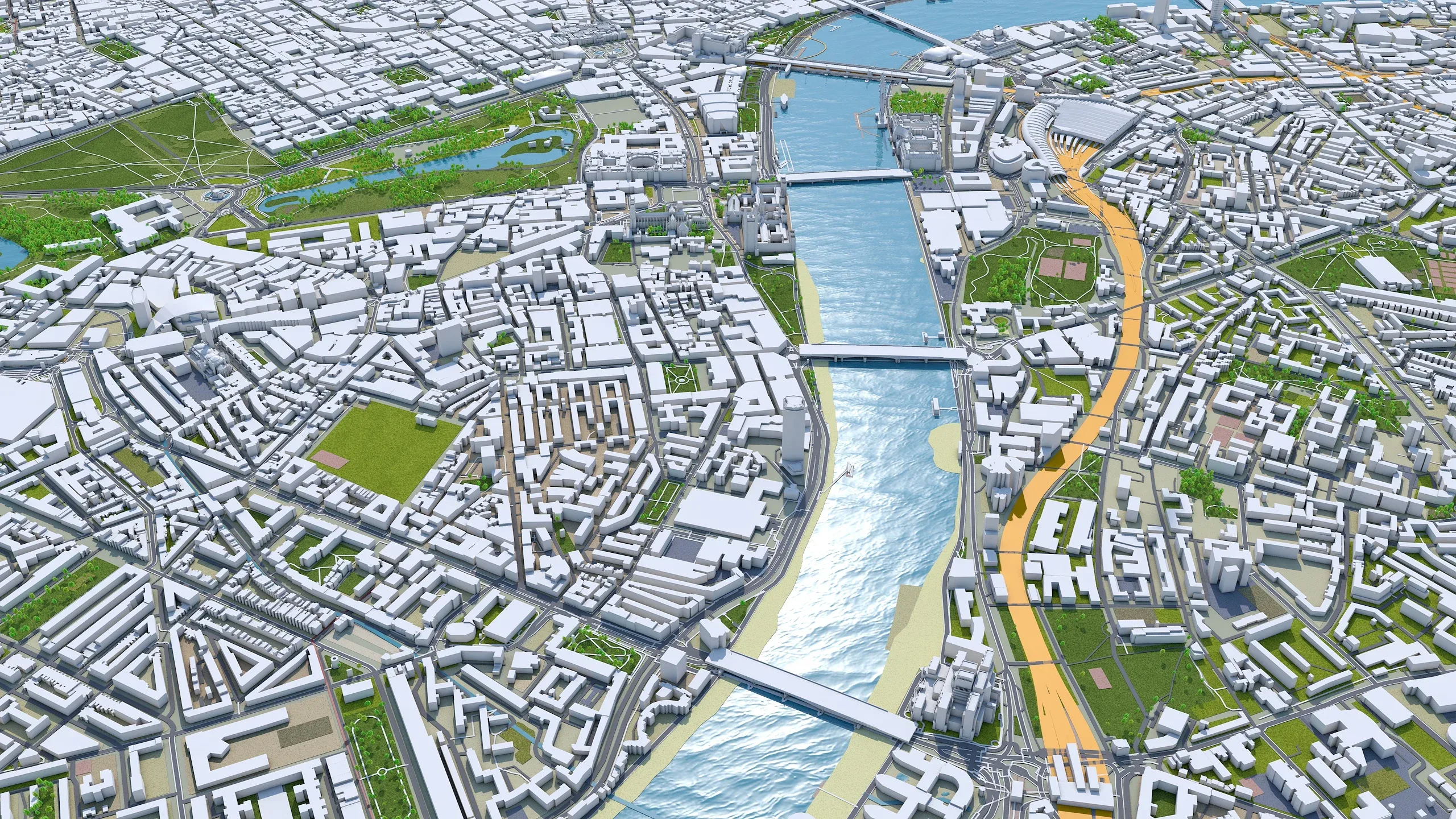 London City 3D Model 100km