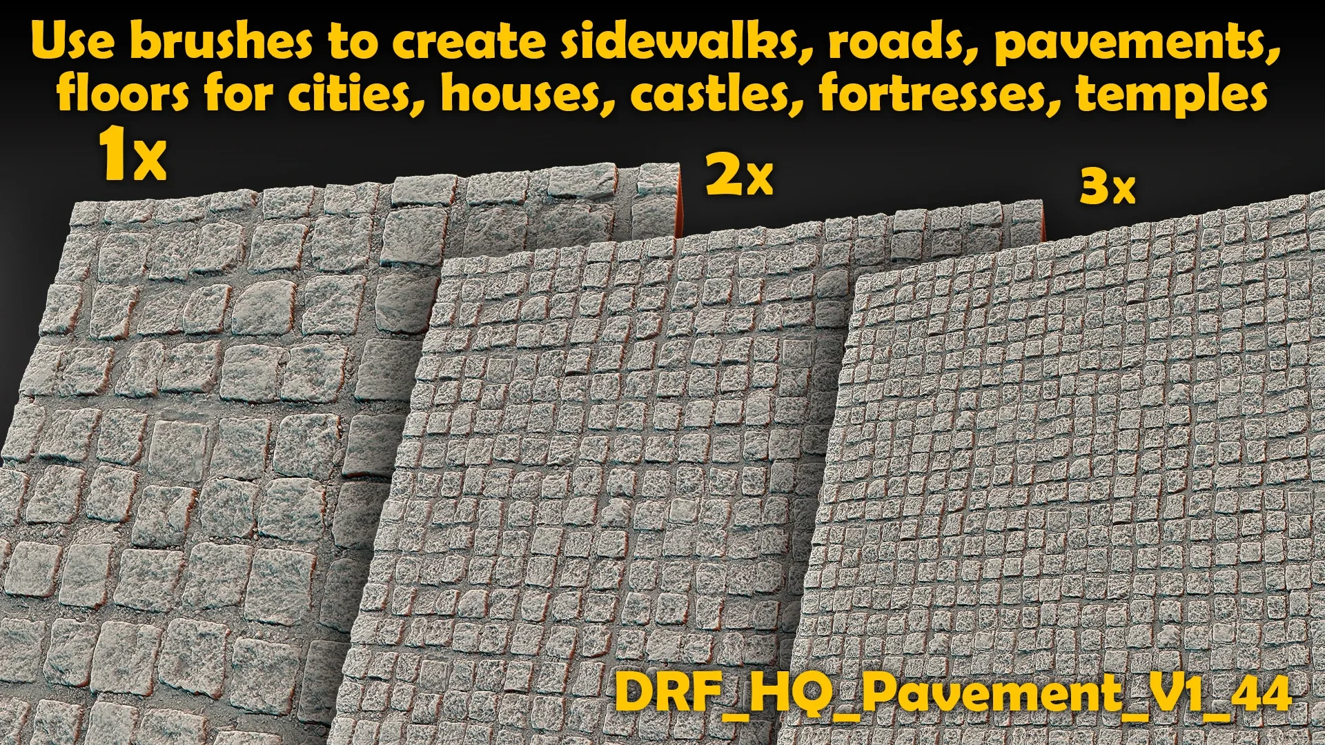 Ultra HQ Seamless Paving / Pavement Sculpt brushes + Alpha/Height Maps Set Vol.1