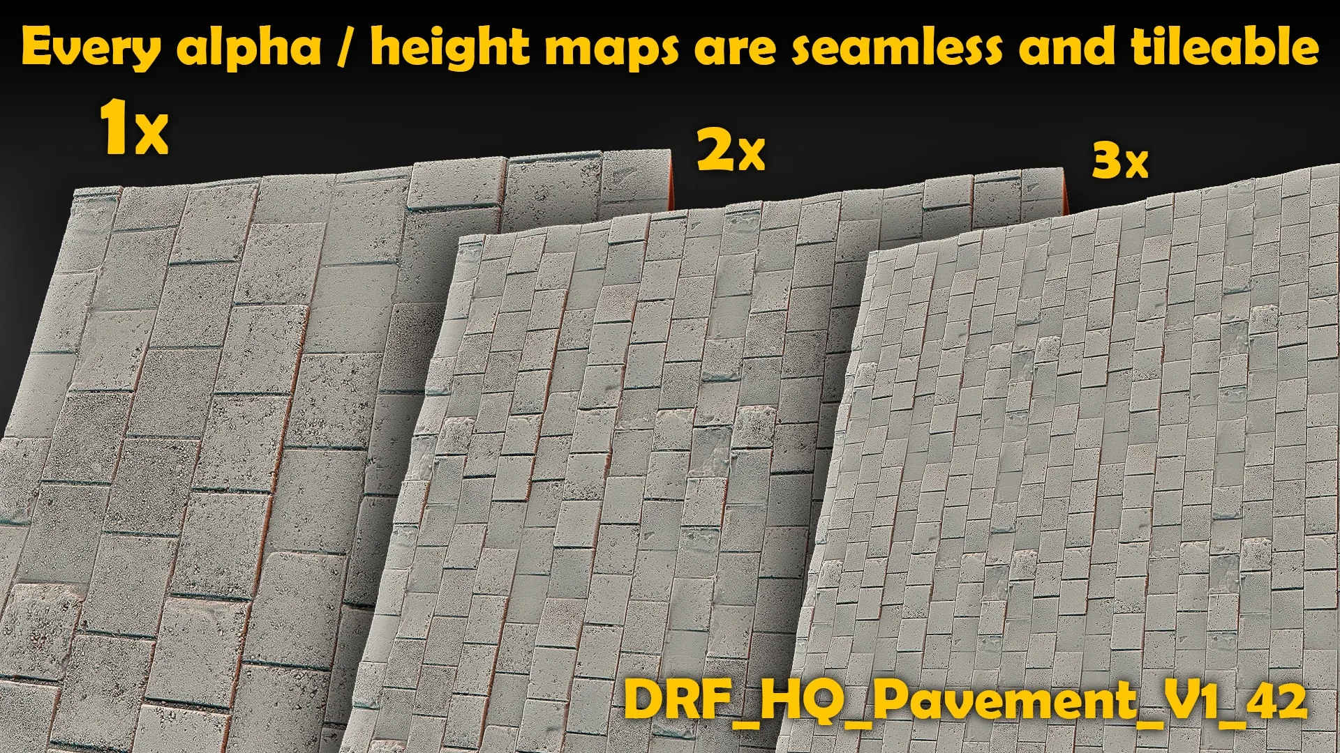 Ultra HQ Seamless Paving / Pavement Sculpt brushes + Alpha/Height Maps Set Vol.1